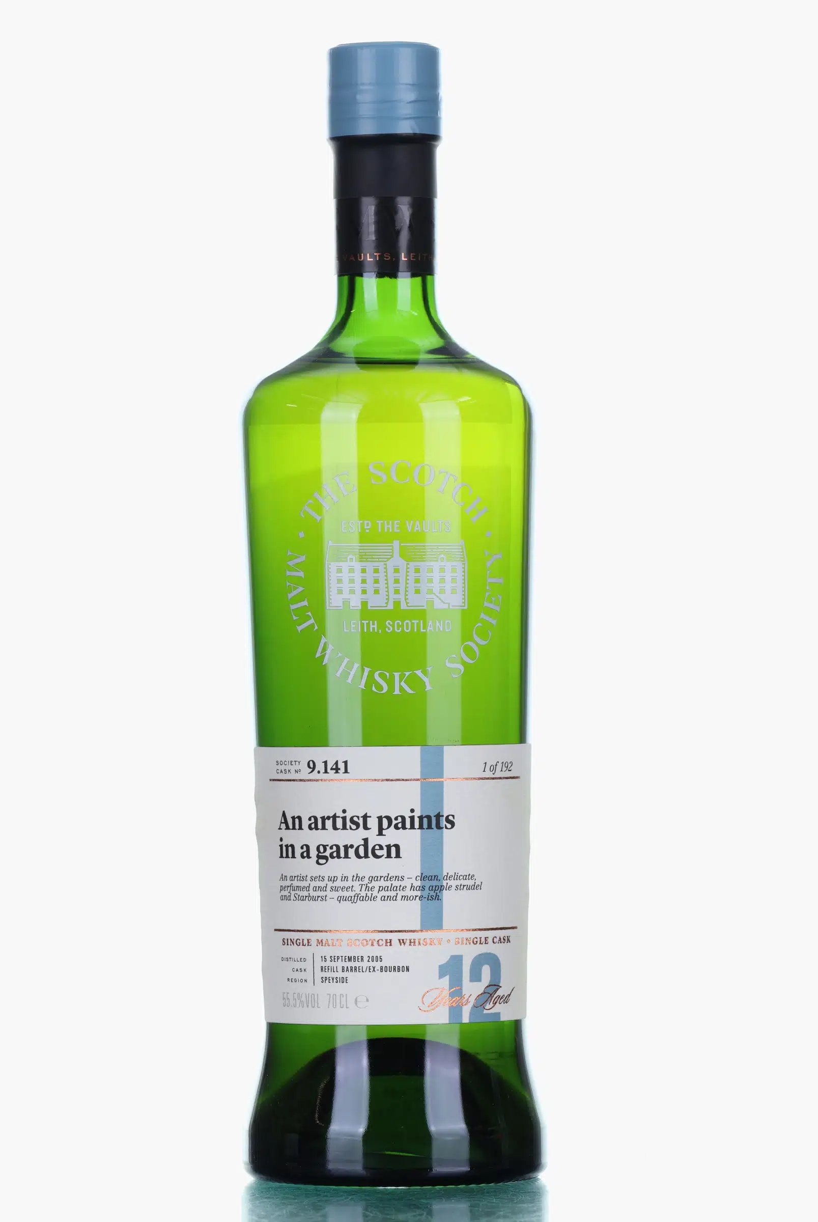 Glen Grant An Artist Paints in a Garden 12 Year Old, Bourbon Cask, Cask #9.141, 2005, Scotch Malt Whisky Society, 55.5% whisky bottle