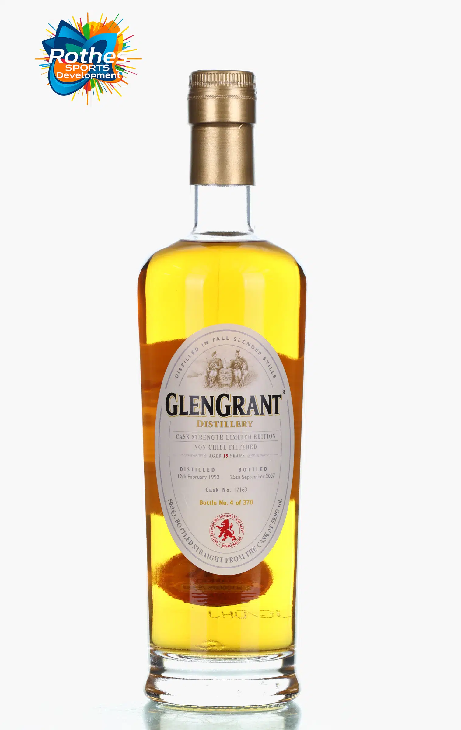 Glen Grant Cask Strength Limited Edition 15 Year Old, Cask #17163, 1992, 59.9% whisky bottle