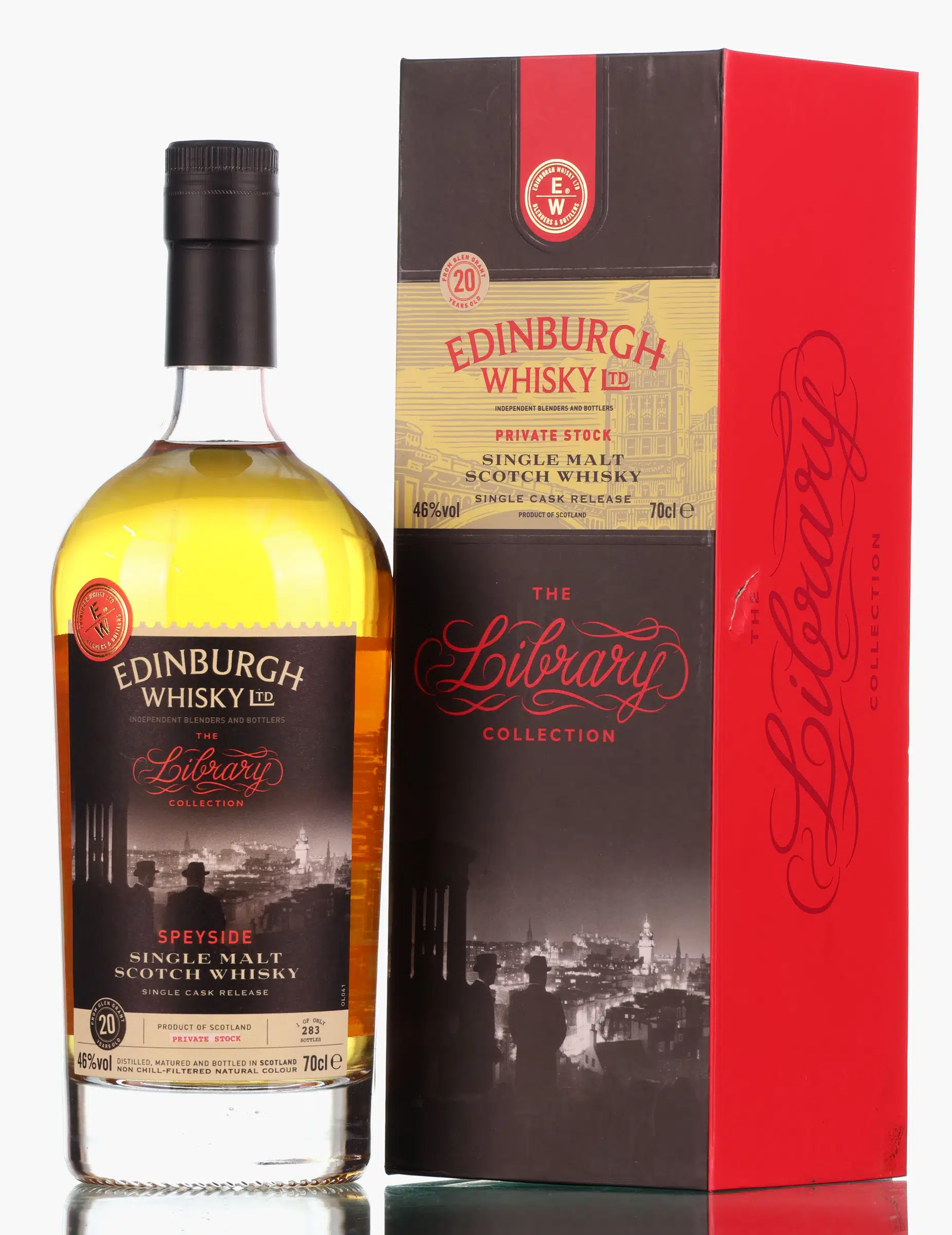 Glen Grant The Library Collection 20 Year Old, Bourbon Cask, 1996, Edinburgh Whisky Ltd, 46% whisky bottle