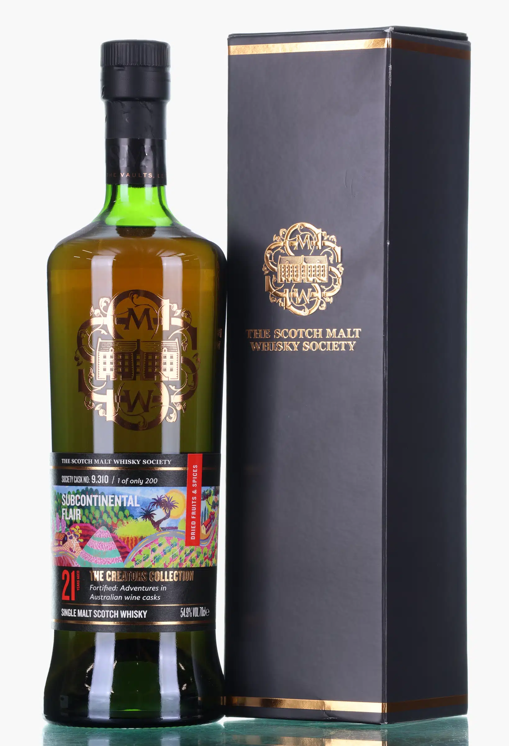 Glen Grant The Creators Collection 21 Year Old, Wine Cask, Cask #9.310, 2003, The Scotch Malt Whisky Society, 54.9% whisky bottle