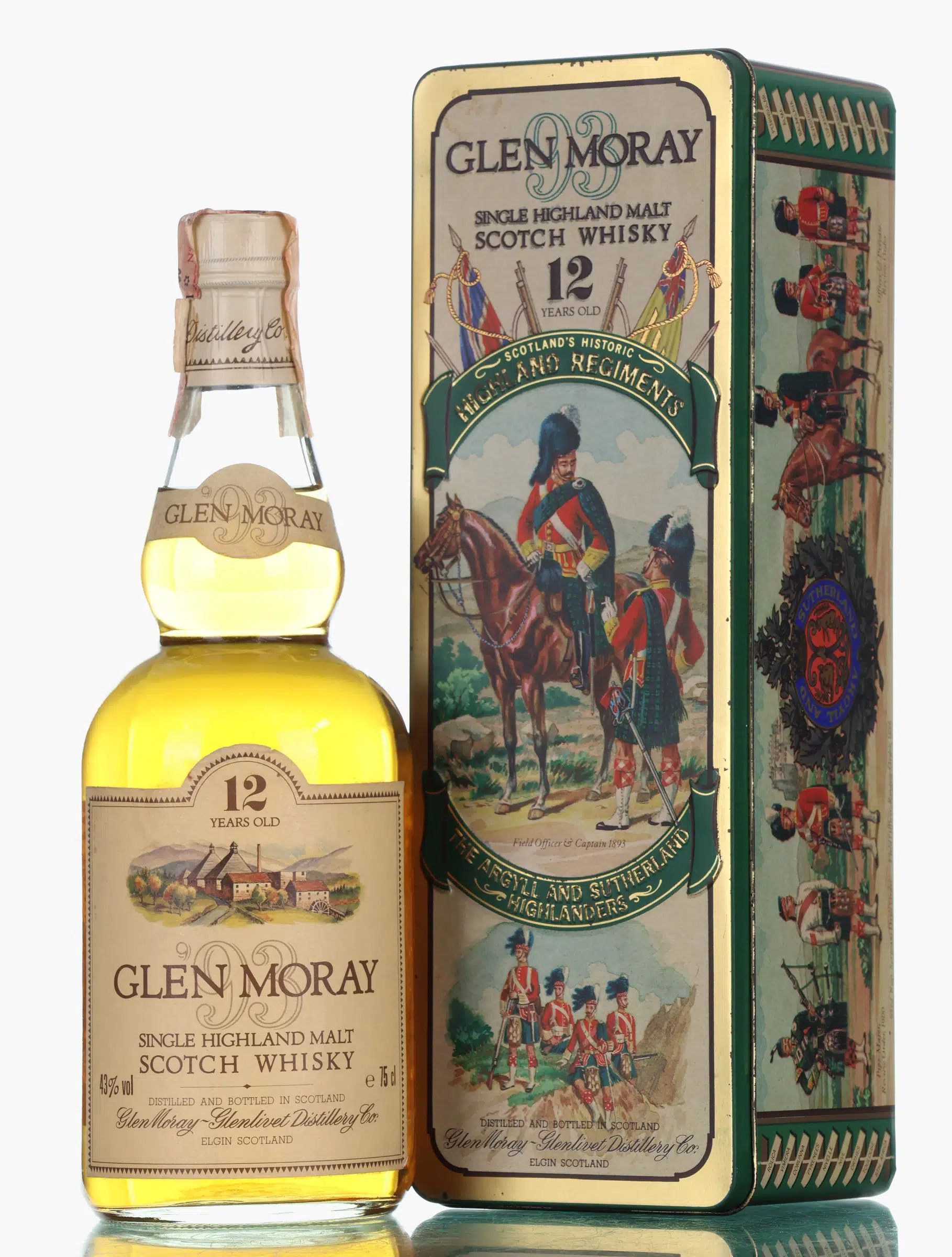 Glen Moray Highland Regiments – The Argyll & Sutherland Highlanders 12 Year Old, 43% whisky bottle
