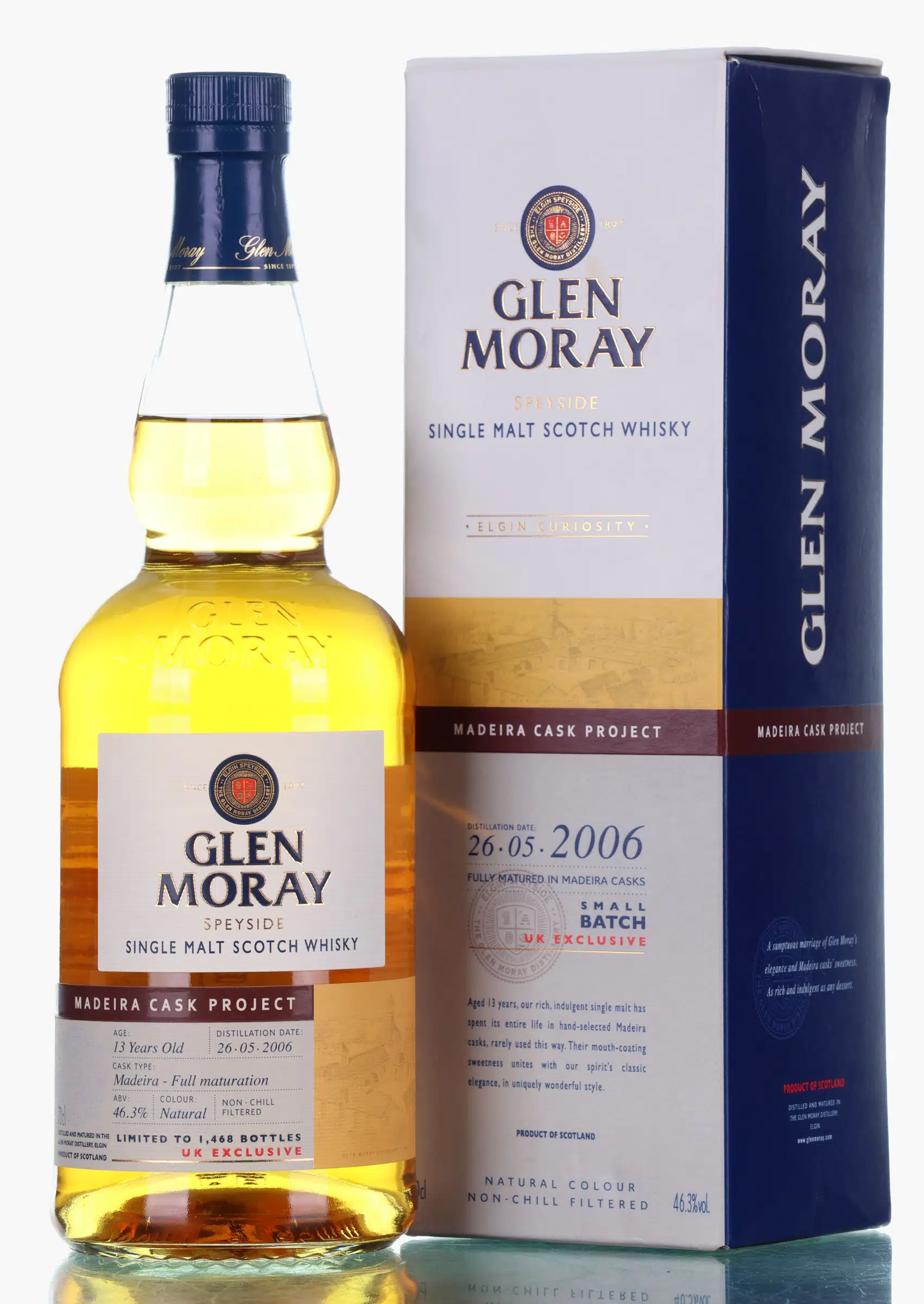 Glen Moray Madeira Cask Project 13 Year Old, Madeira Cask, 2020, 46.3% whisky bottle