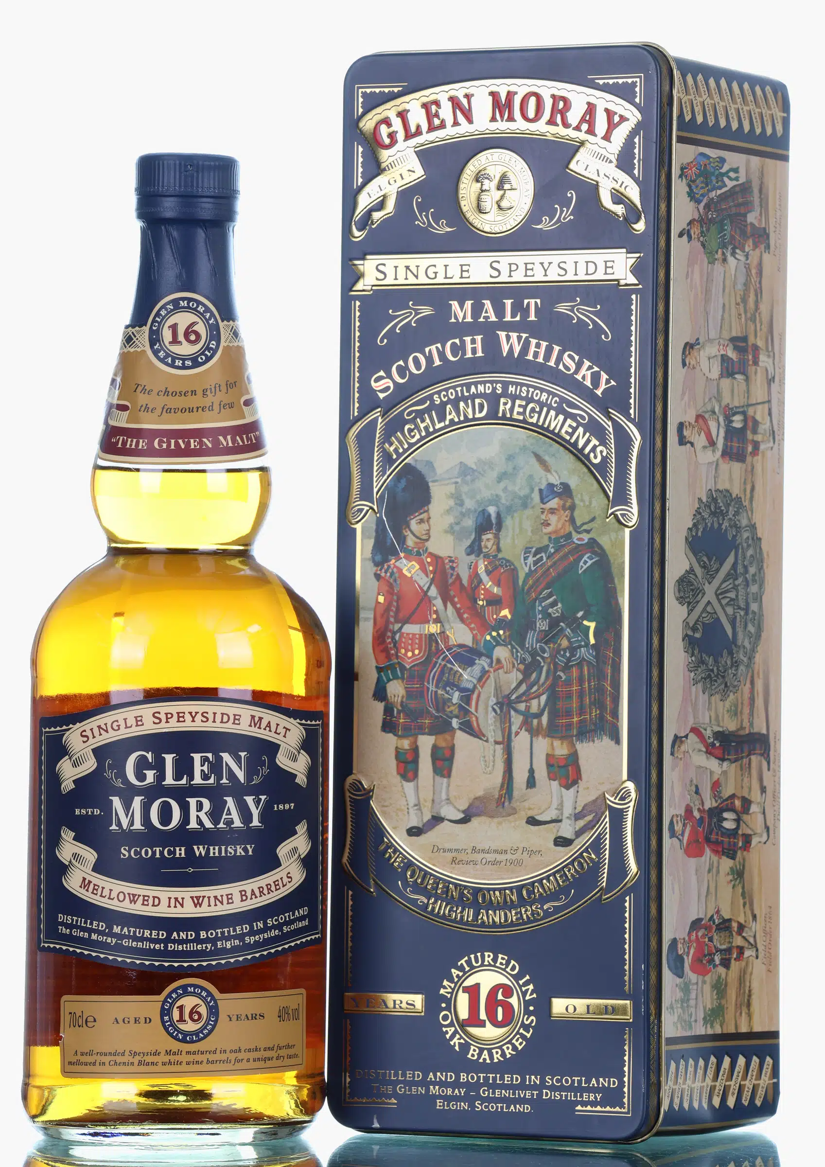 Glen Moray Highland Regiment's 'The Queens Own Cameron' 16 Year Old, Wine Cask, 40% whisky bottle