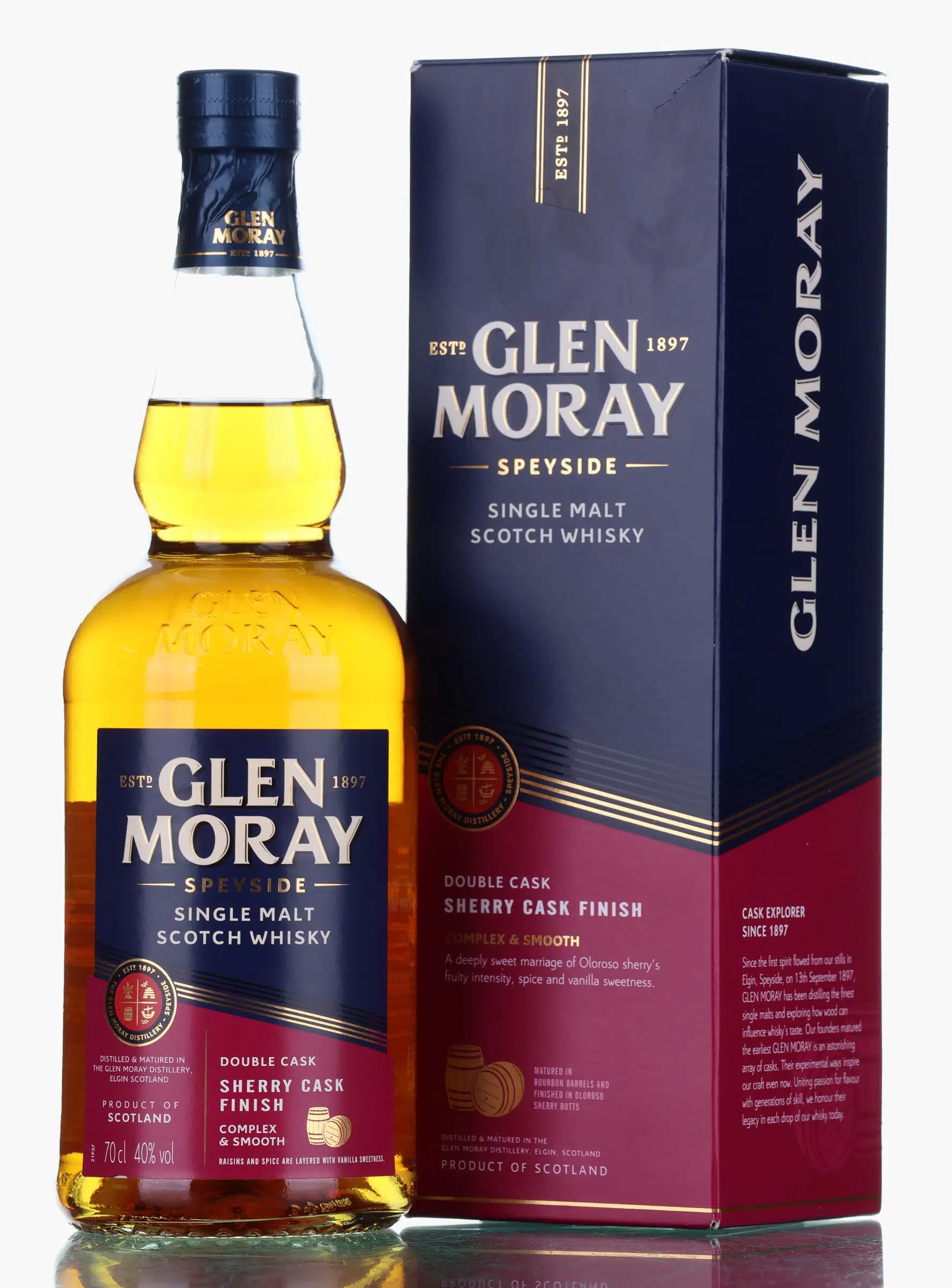 Glen Moray Sherry Cask Finish, Sherry Cask, 40% whisky bottle