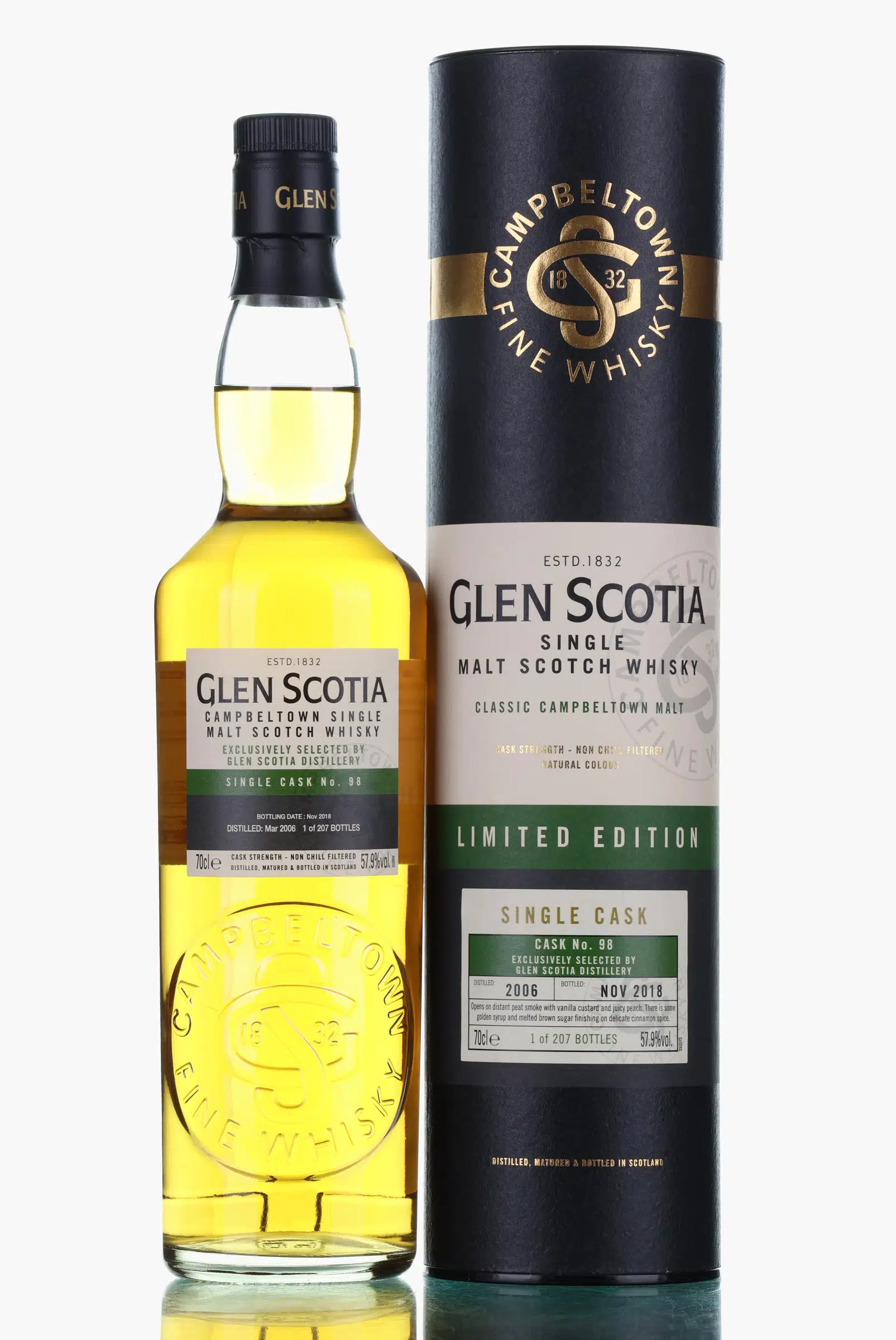 Glen Scotia 12 Year Old, Bourbon Cask, Cask #98, 2018, 57.9%