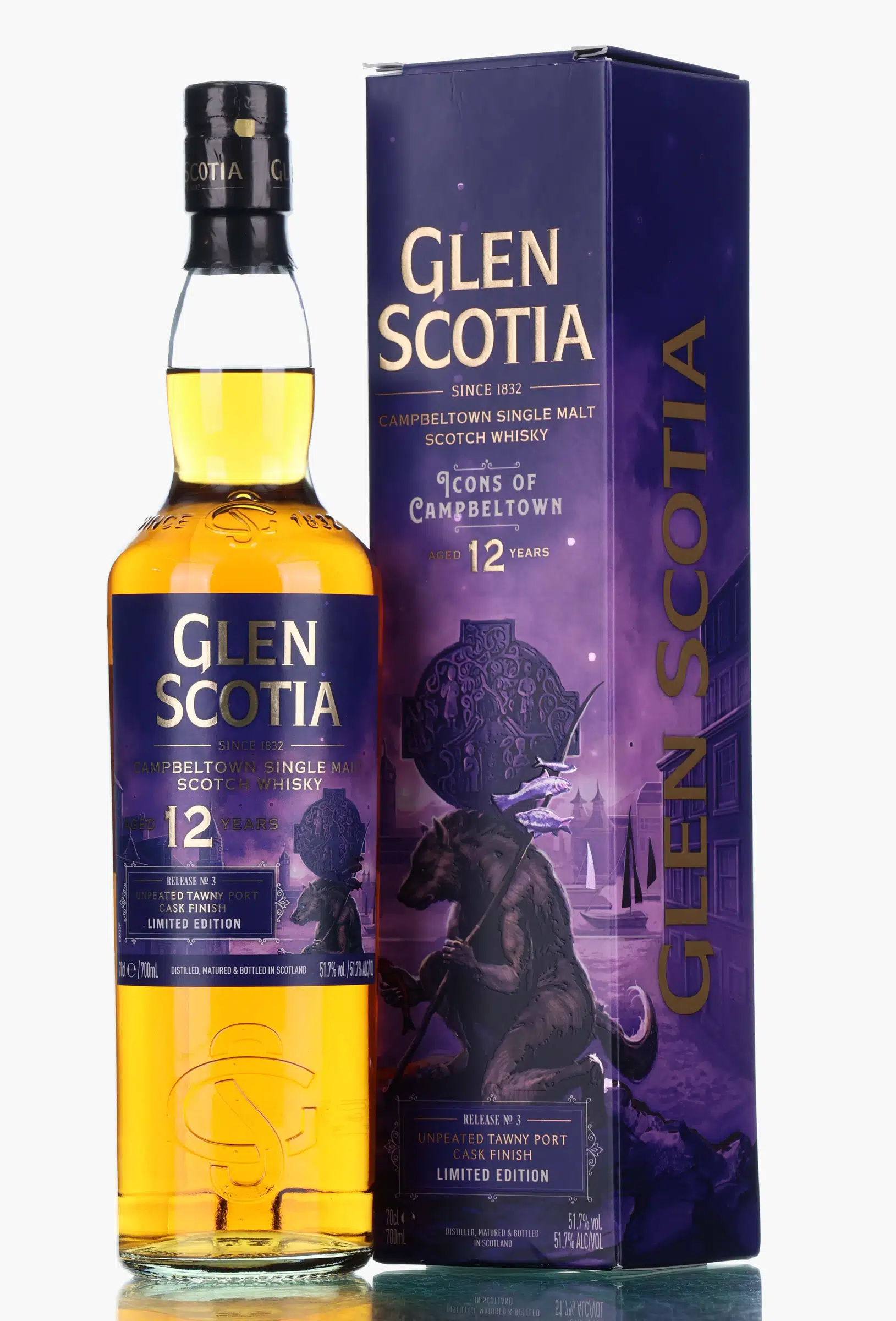 Glen Scotia Icons of Campbeltown Release No. 3 12 Year Old, Tawny Port Cask, Release No. 3, 2025, 51.7% whisky bottle
