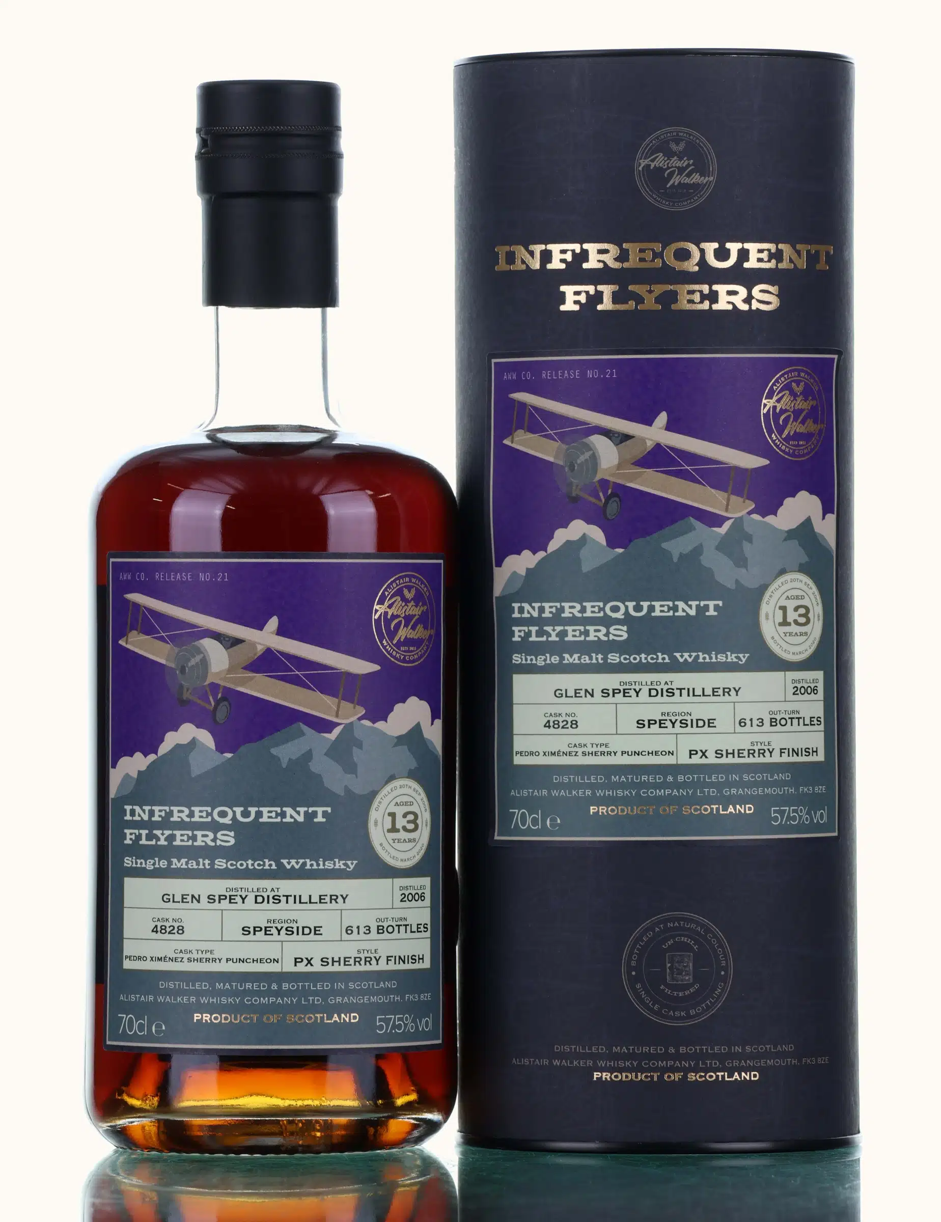 Glen Spey 2006 13 Year Old Infrequent Flyers, Sherry Cask, Cask #900140, 2006, Infrequent Flyers, 57.5% whisky bottle