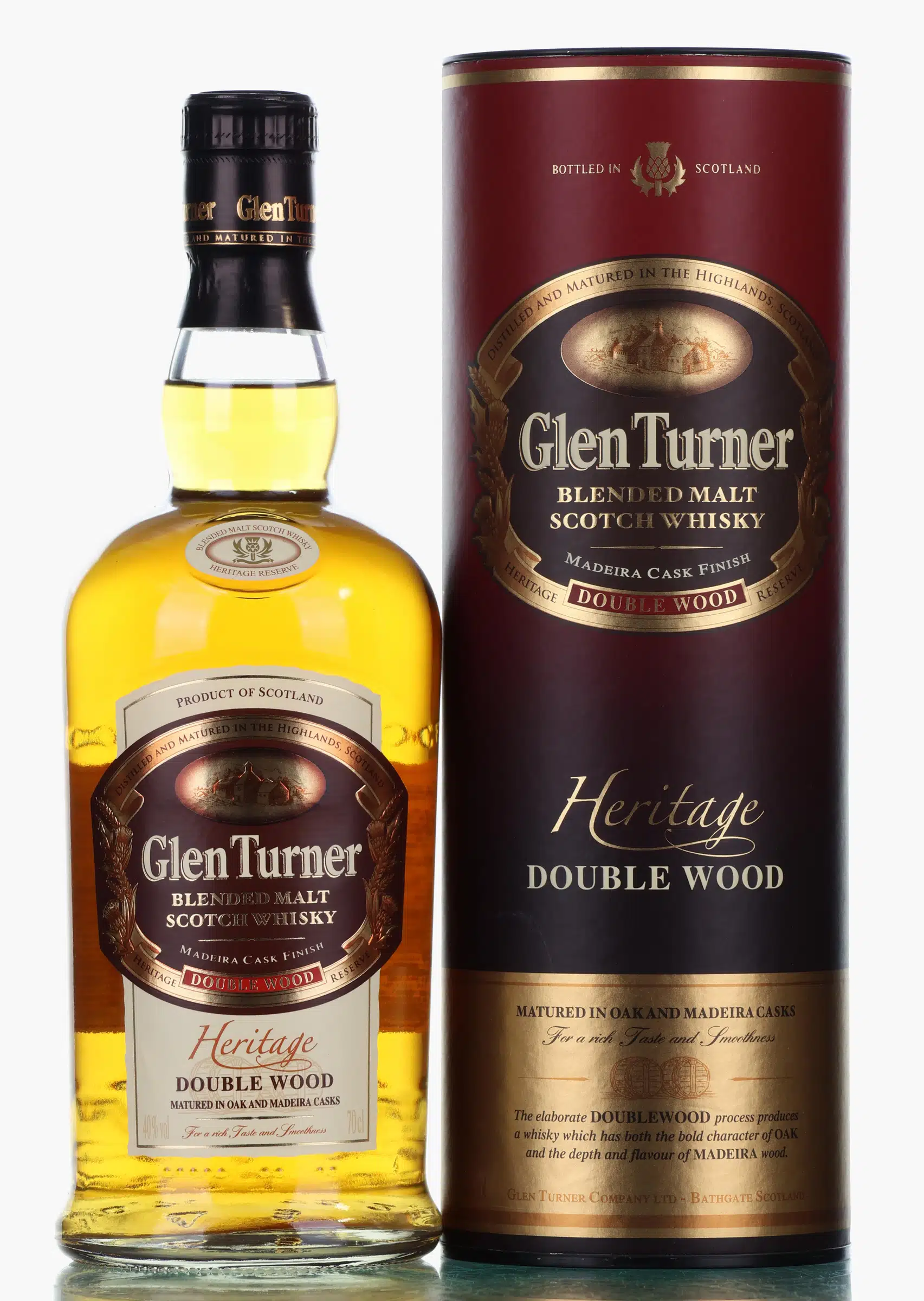 Glen Turner Heritage Reserve, Madeira & Oak Cask, 40% whisky bottle