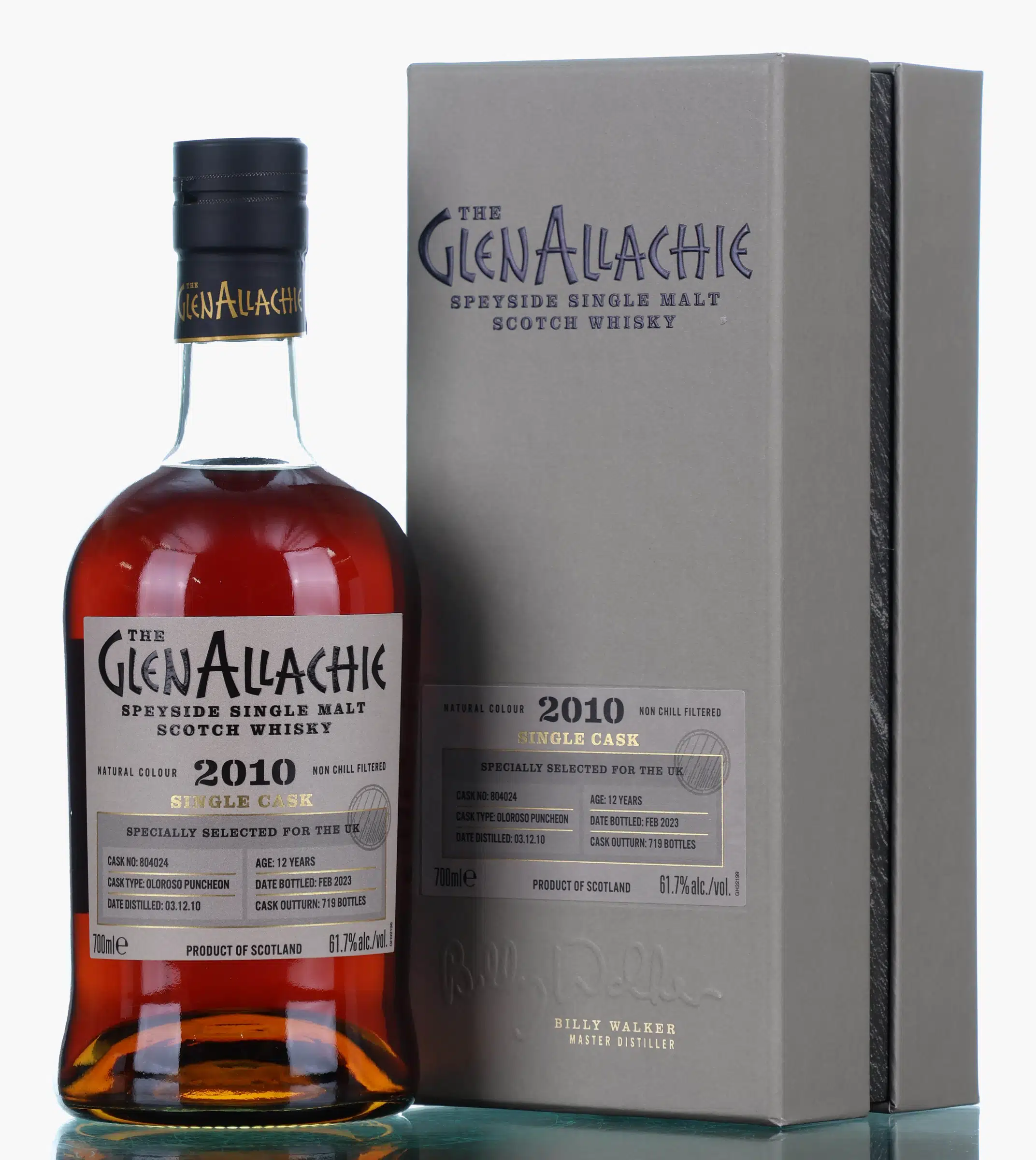 GlenAllachie 2010 Single Cask for the UK 12 Year Old, Pedro Ximénez Puncheon Cask, Cask #804024, 2022, 61.7% whisky bottle