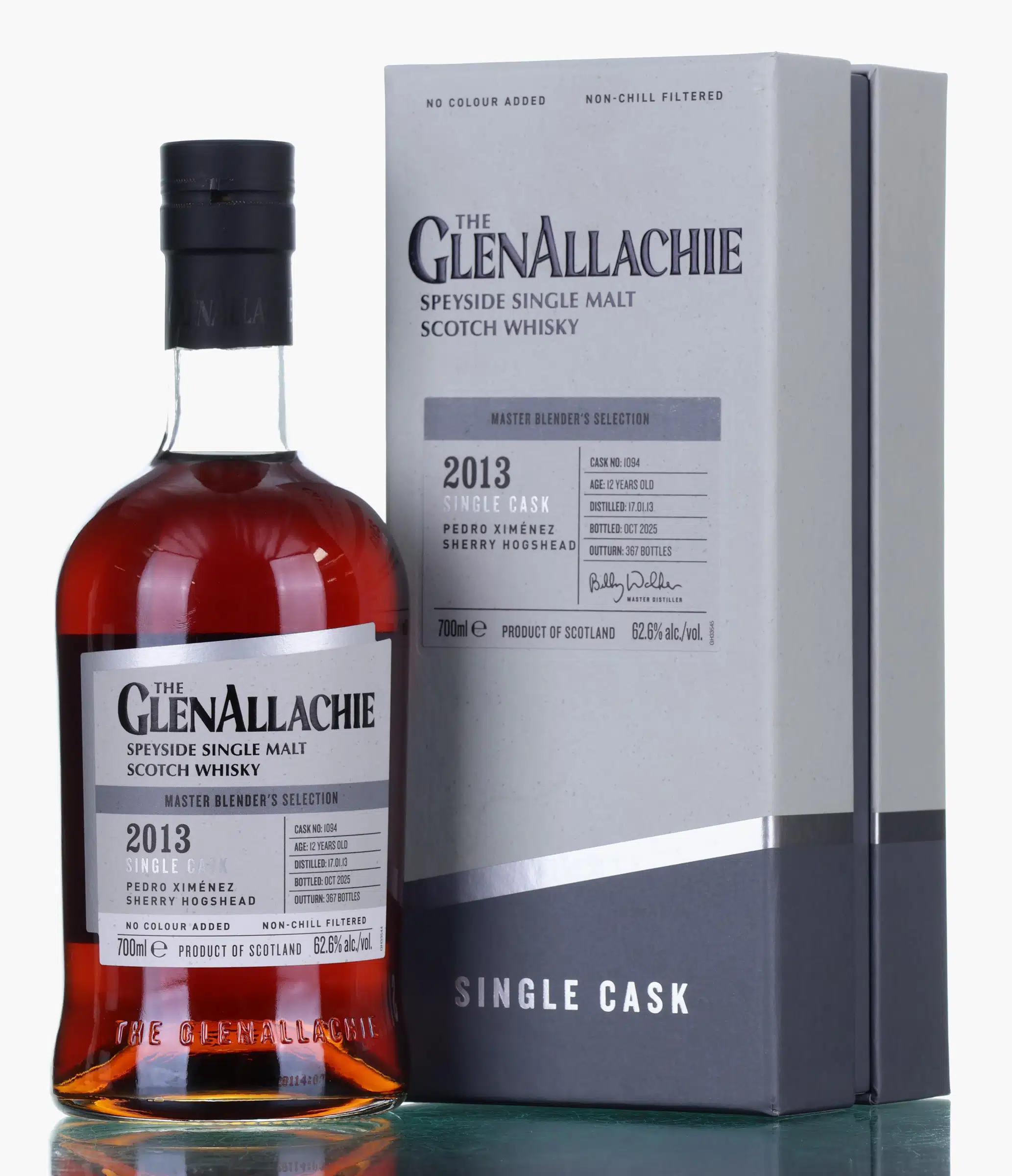 GlenAllachie Master Distiller's Selection 12 Year Old, Pedro Ximénez Sherry Hogshead Cask, Cask #1094, 2025, 62.6% whisky bottle