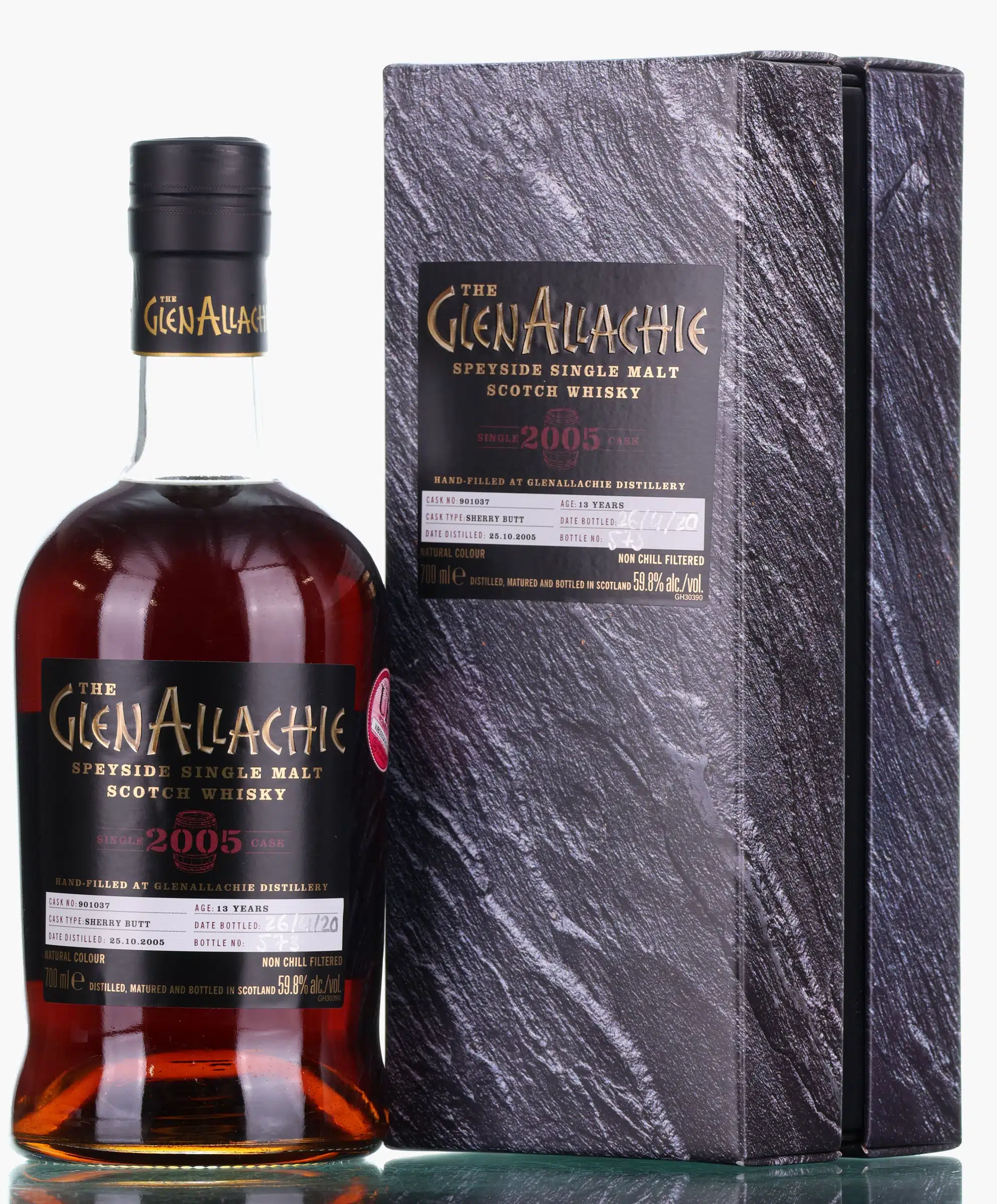 Glenallachie 2005 Single Cask 13 Year Old, Sherry Butt Cask, Cask #901037, 2020, 59.8% whisky bottle