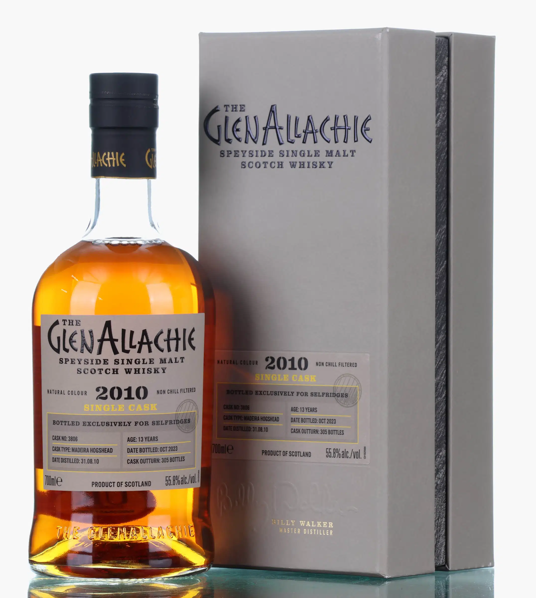 Glenallachie Single Cask #3806 (Selfridges Exclusive) 13 Year Old, Madeira Hogshead Cask, 2023, 55.8% whisky bottle