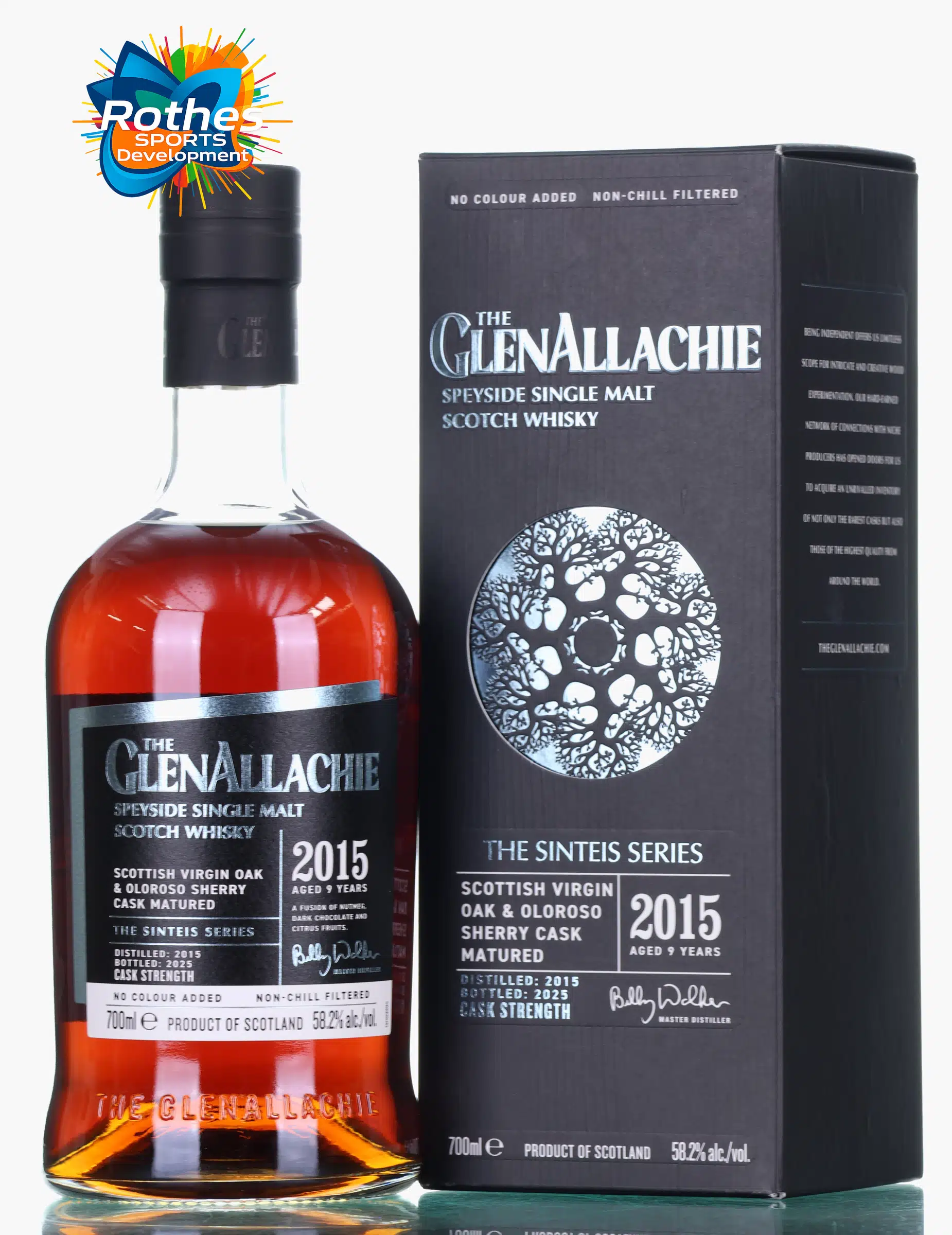 Glenallachie The Sinteis Series 9 Year Old, Virgin Oak & Oloroso Sherry Cask, 2025, 58.2% whisky bottle
