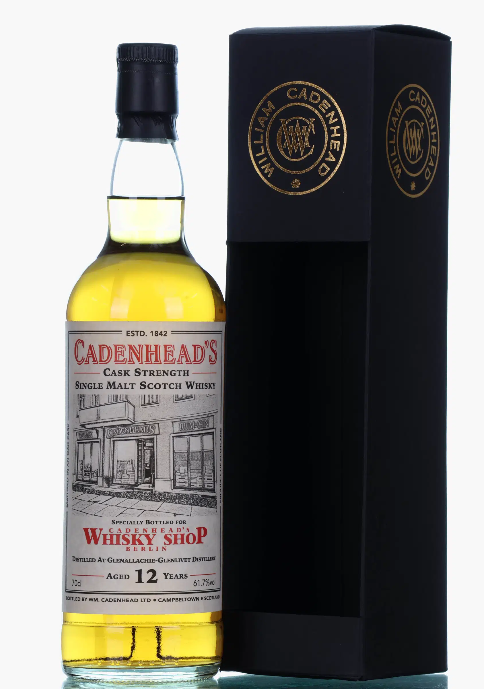 Glenallachie Annual Release 2020 Berlin Shop 12 Year Old, Sherry Butt Cask, Cask #3030, 2007, Cadenhead's, 61.7% whisky bottle