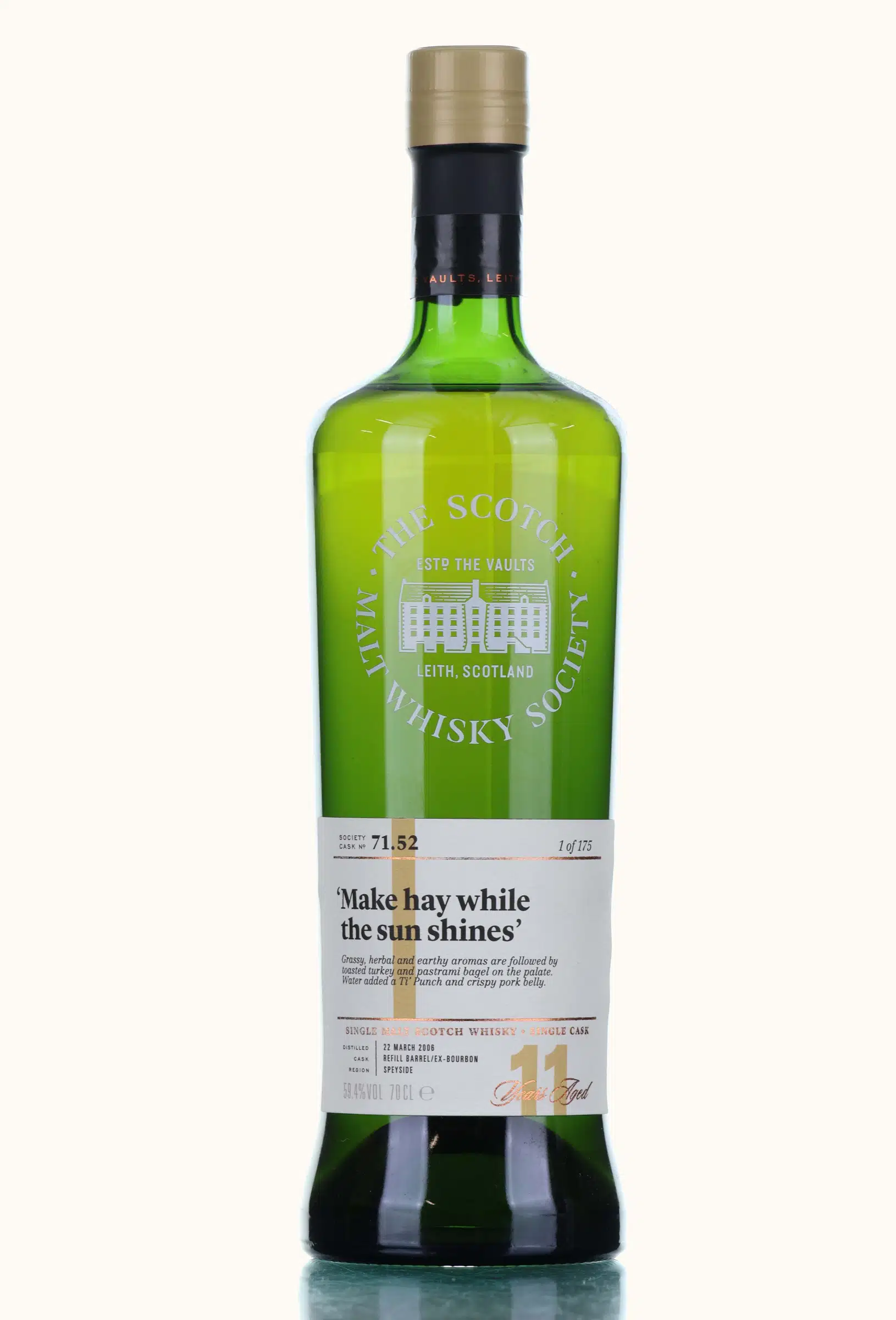 Glenburgie 'Make Hay While the Sun Shines' 11 Year Old, Bourbon Cask, Cask #71.52, 2006, The Scotch Malt Whisky Society, 59.4% whisky bottle