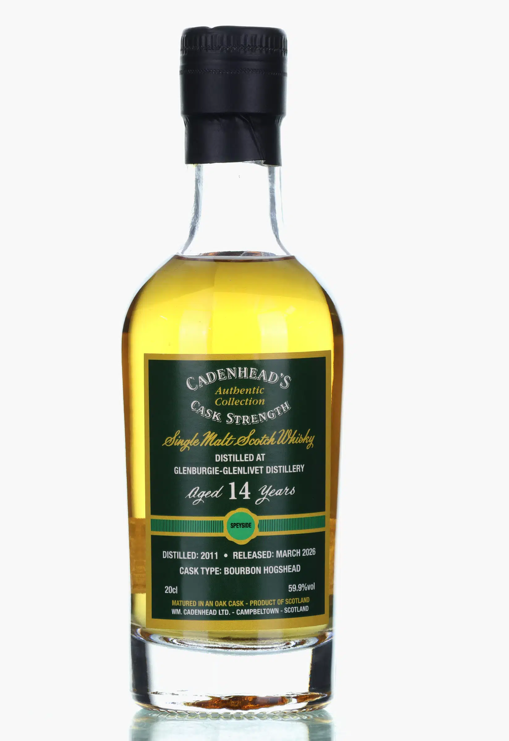 Glenburgie Authentic Collection 14 Year Old, Bourbon Cask, 2011, Cadenhead's, 59.9% whisky bottle