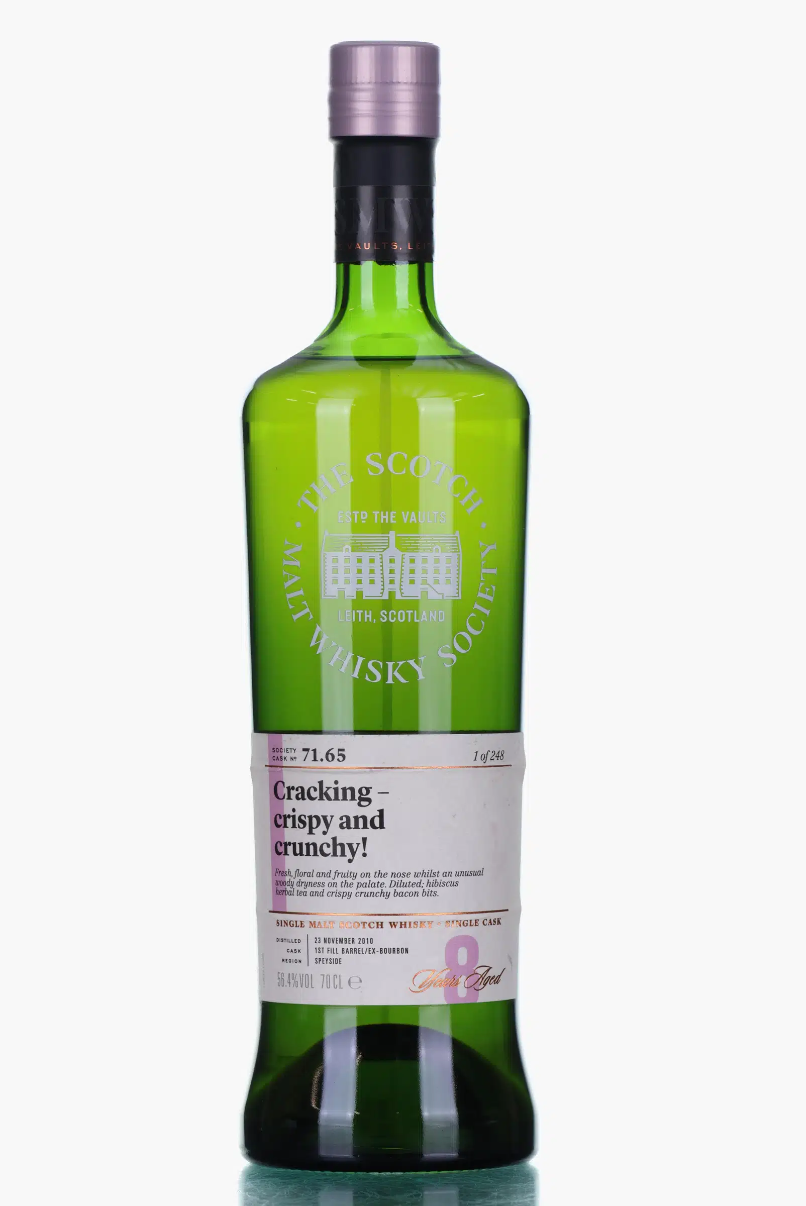 Glenburgie Cracking - crispy & crunchy! 8 Year Old, Bourbon Cask, Cask #71.65, 2010, The Scotch Malt Whisky Society, 56.4% whisky bottle