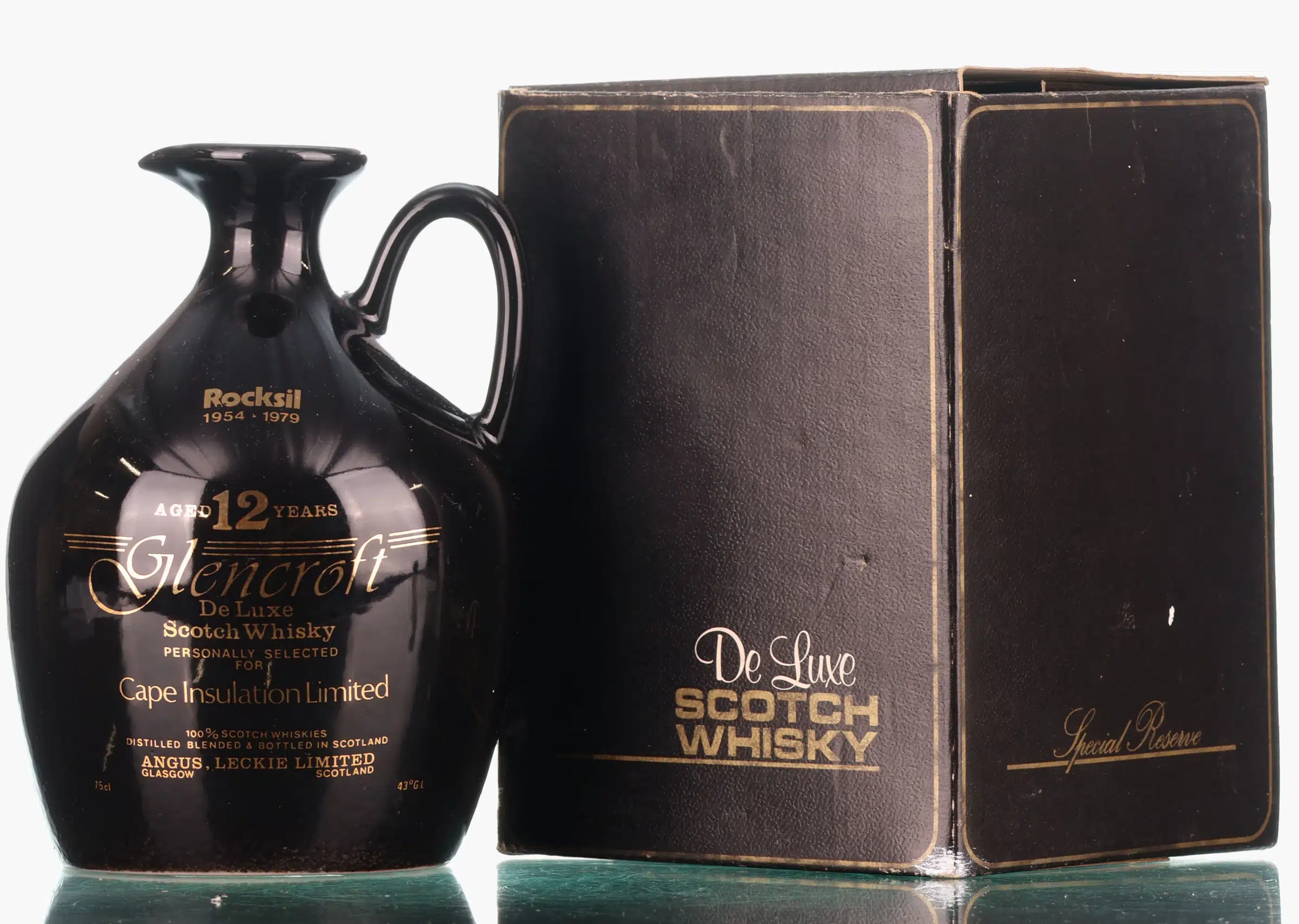 Glencroft De Luxe Special Reserve Scotch Whisky Ceramic Decanter 12 Year Old, Angus Leckie Limited, 43% whisky bottle