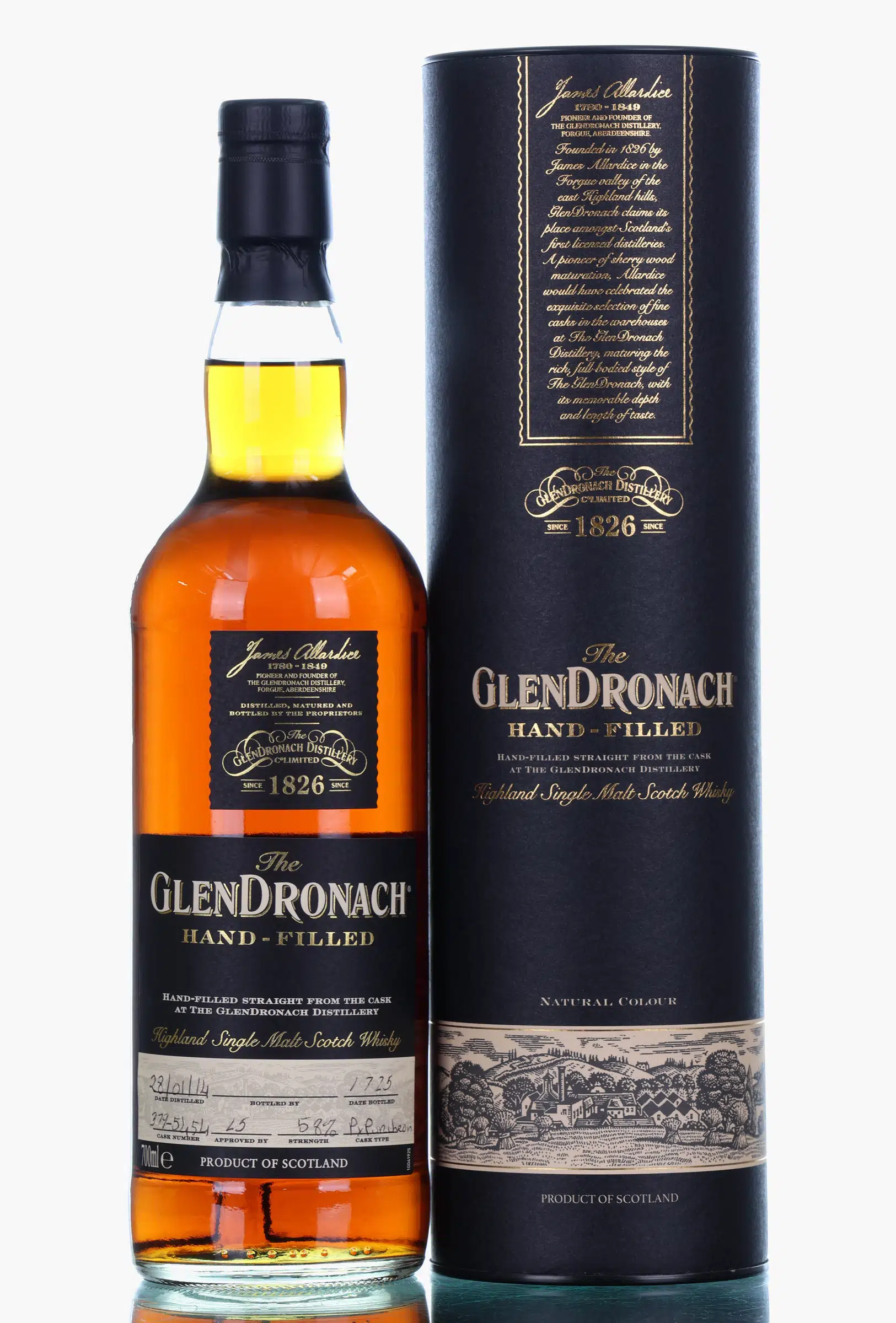 Glendronach Hand-Filled 11 Year Old, PX Sherry Puncheon Cask, Cask #379/5454, 2025, 58% whisky bottle