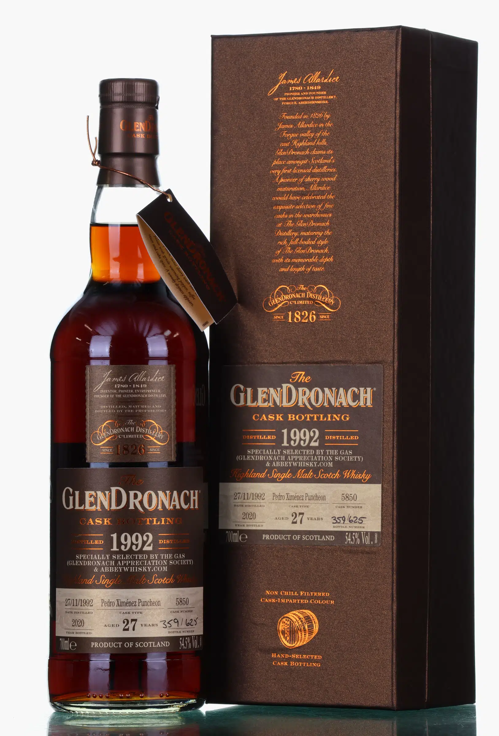 Glendronach The Belter 27 Year Old, Sherry Cask, Cask #5850, 1992, Abbey Whisky, 54.5%