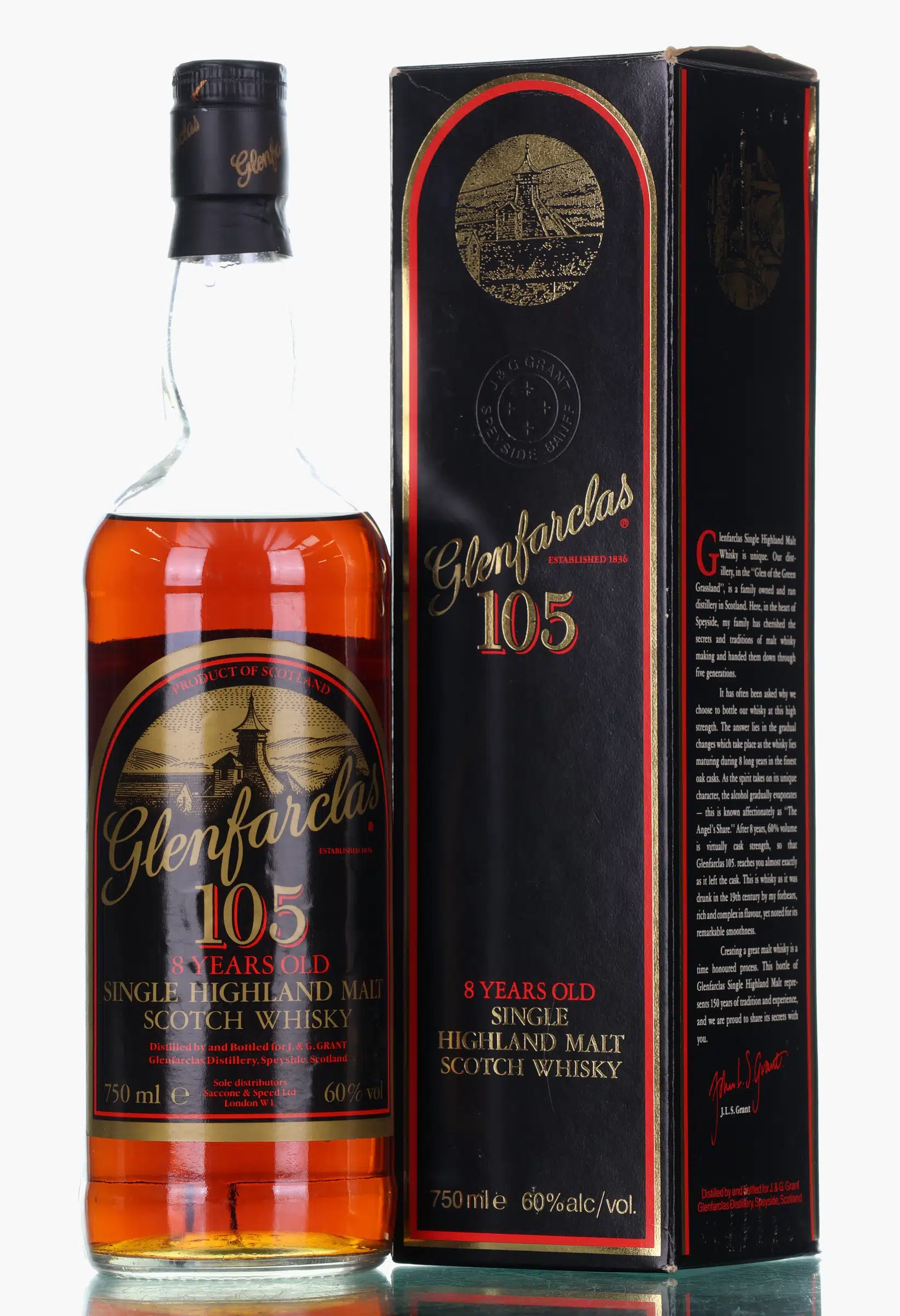 Glenfarclas 105 8 Year Old, Sherry & Bourbon Cask, 60% whisky bottle