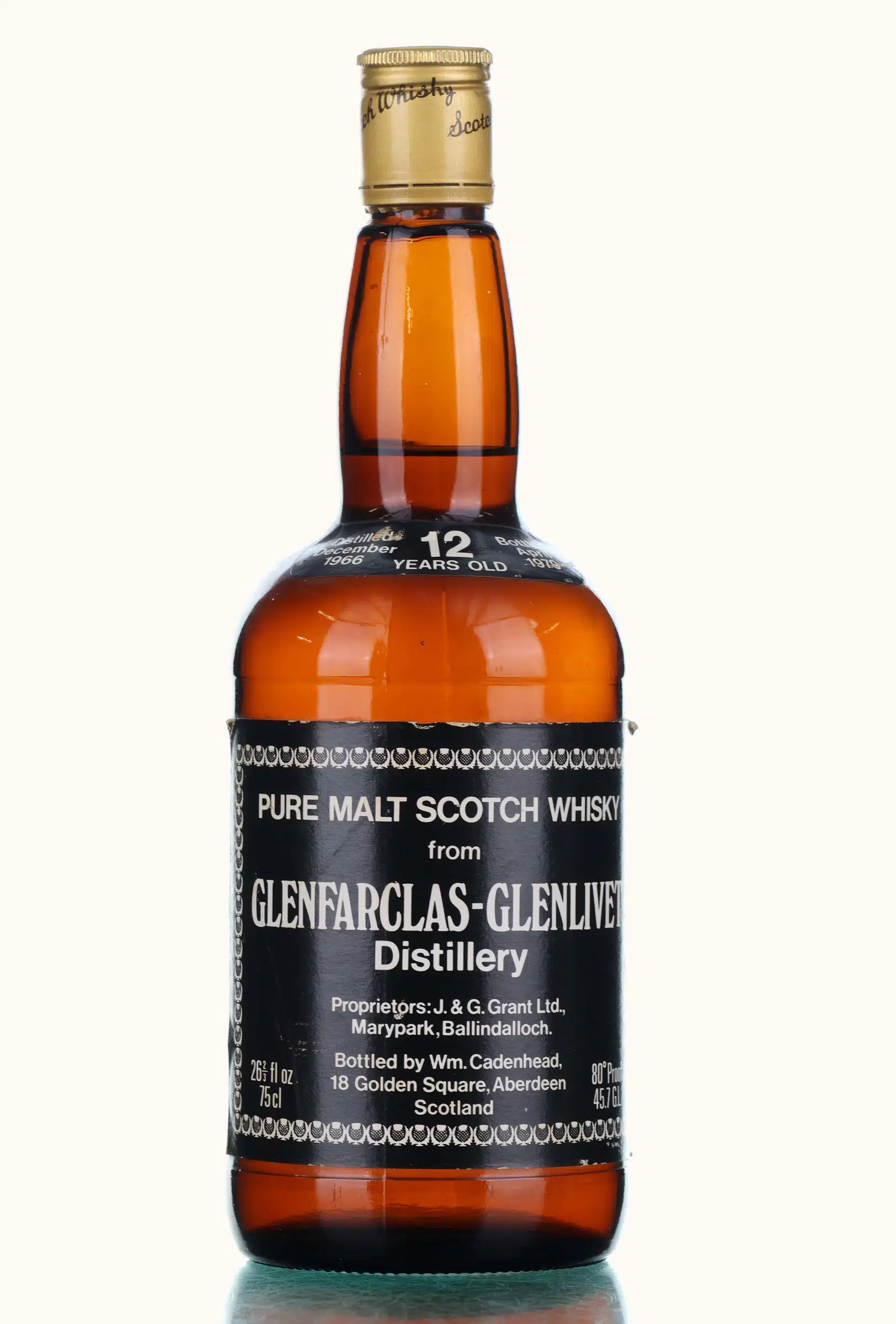 Glenfarclas 12 Year Old, 1966, Cadenhead's, 45.7% whisky bottle
