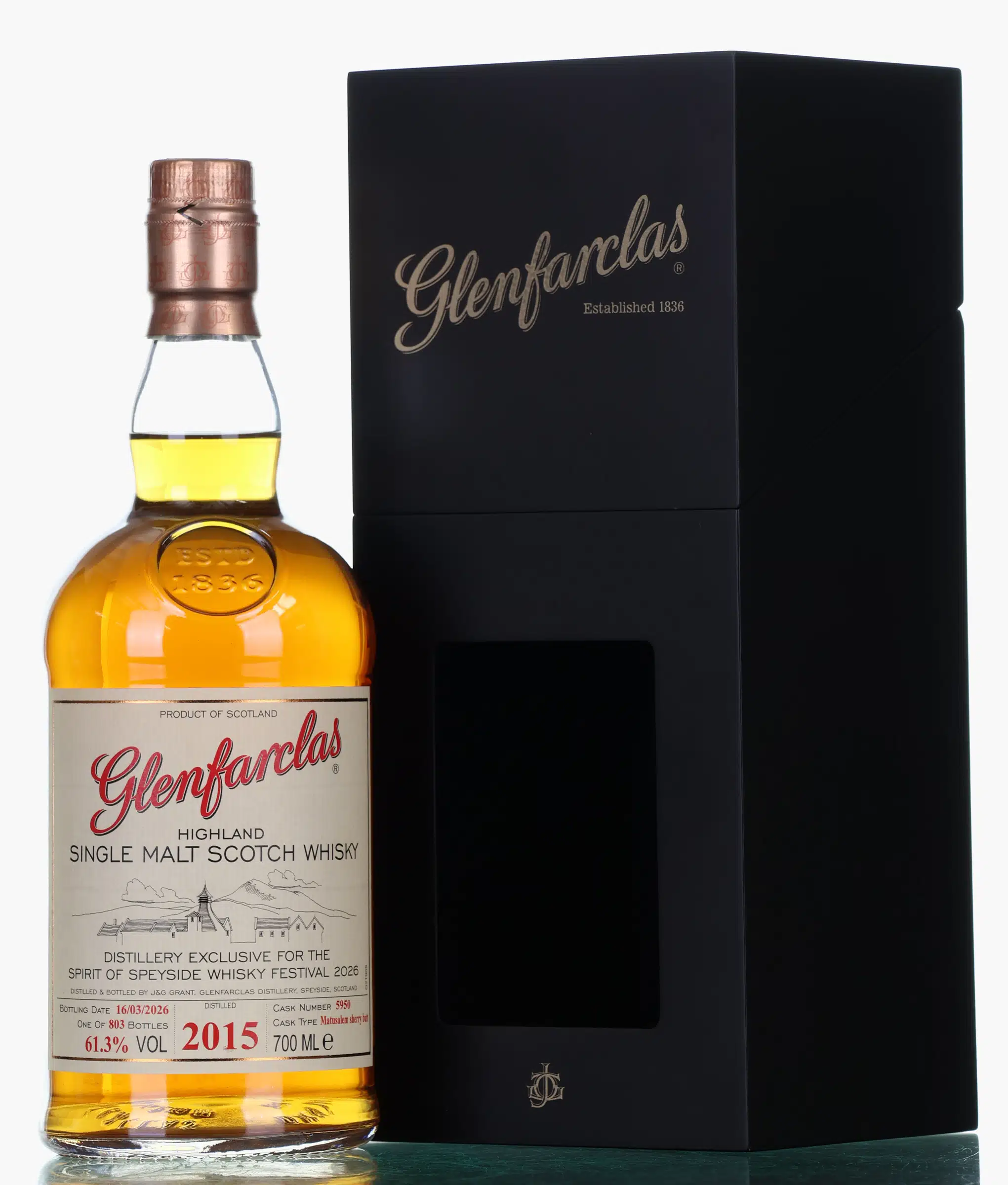 Glenfarclas Spirit of Speyside Festival 2026 11 Year Old, Sherry Cask, Cask #5950, 2026, 61.3% whisky bottle