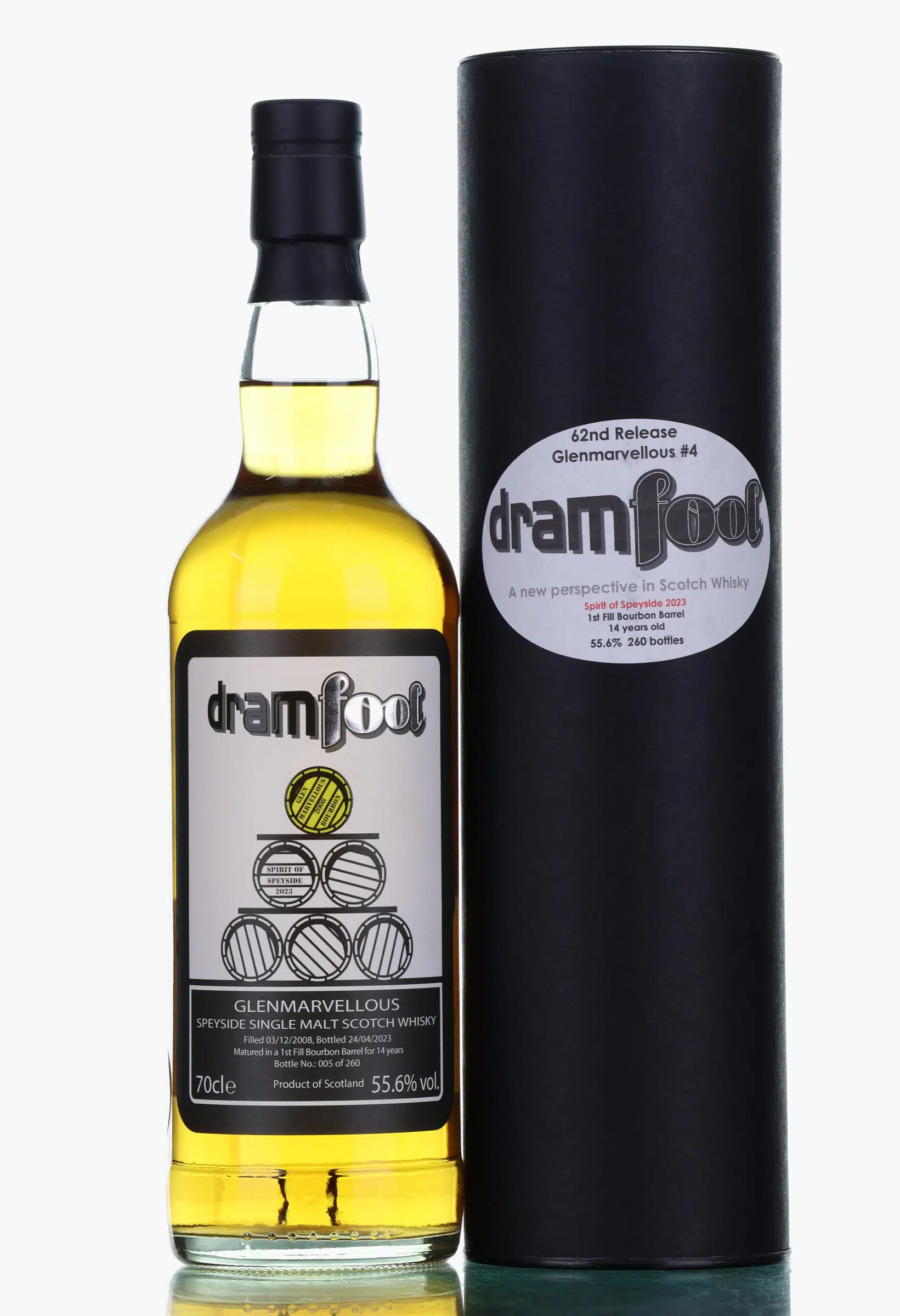Glenfarclas Glenmarvellous 14 Year Old, Bourbon Cask, 2008, Dramfool, 55.6% whisky bottle