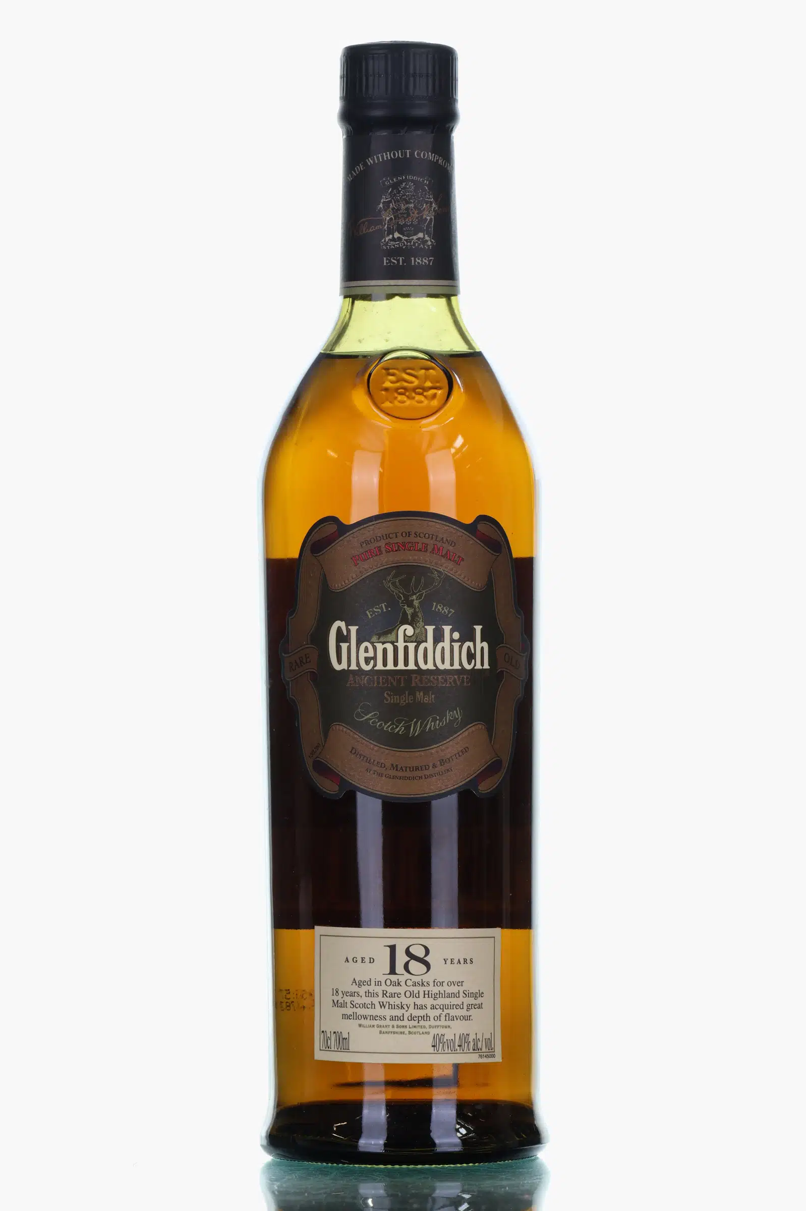 Glenfiddich Ancient Reserve 18 Year Old, Bourbon & Sherry Cask, 43% whisky bottle