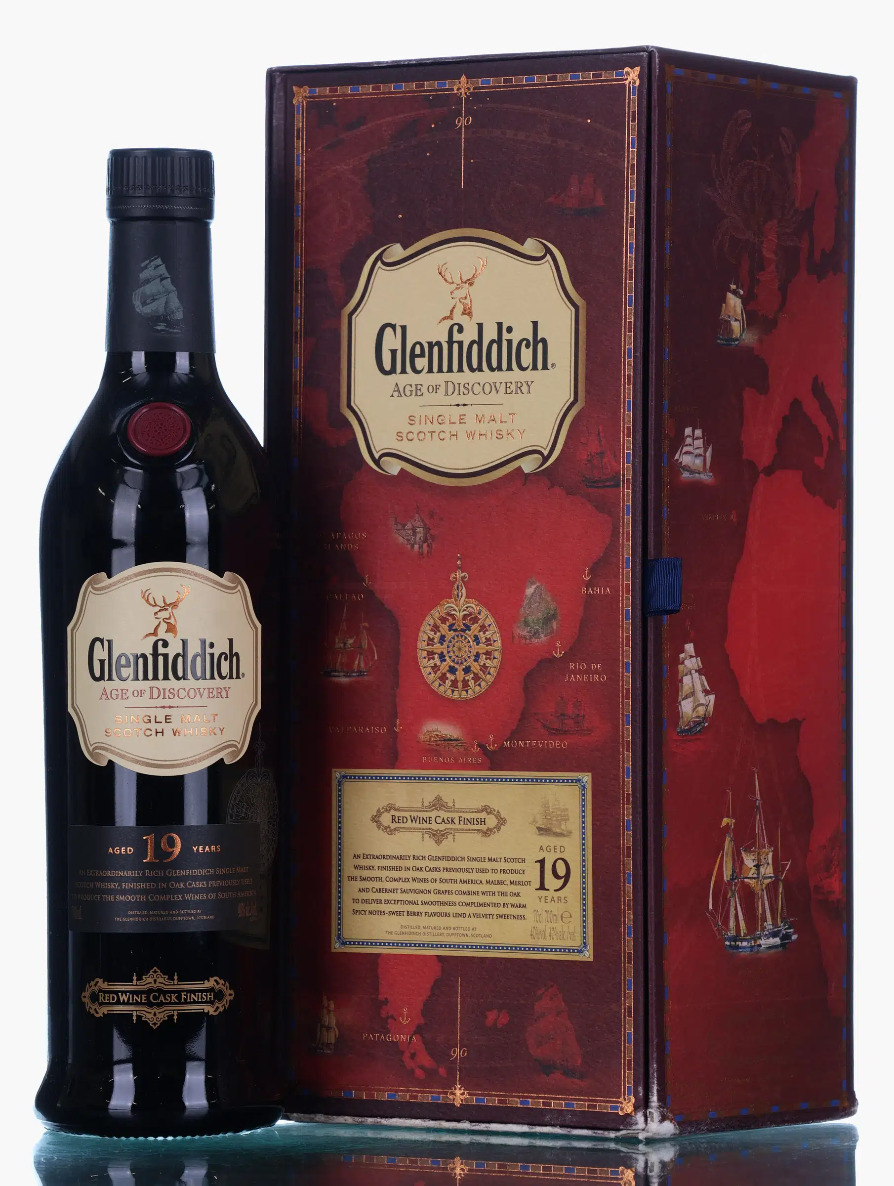 Glenfiddich Age of Discovery Red Wine Cask Finish 19 Year Old, Red Wine Cask, 40% whisky bottle