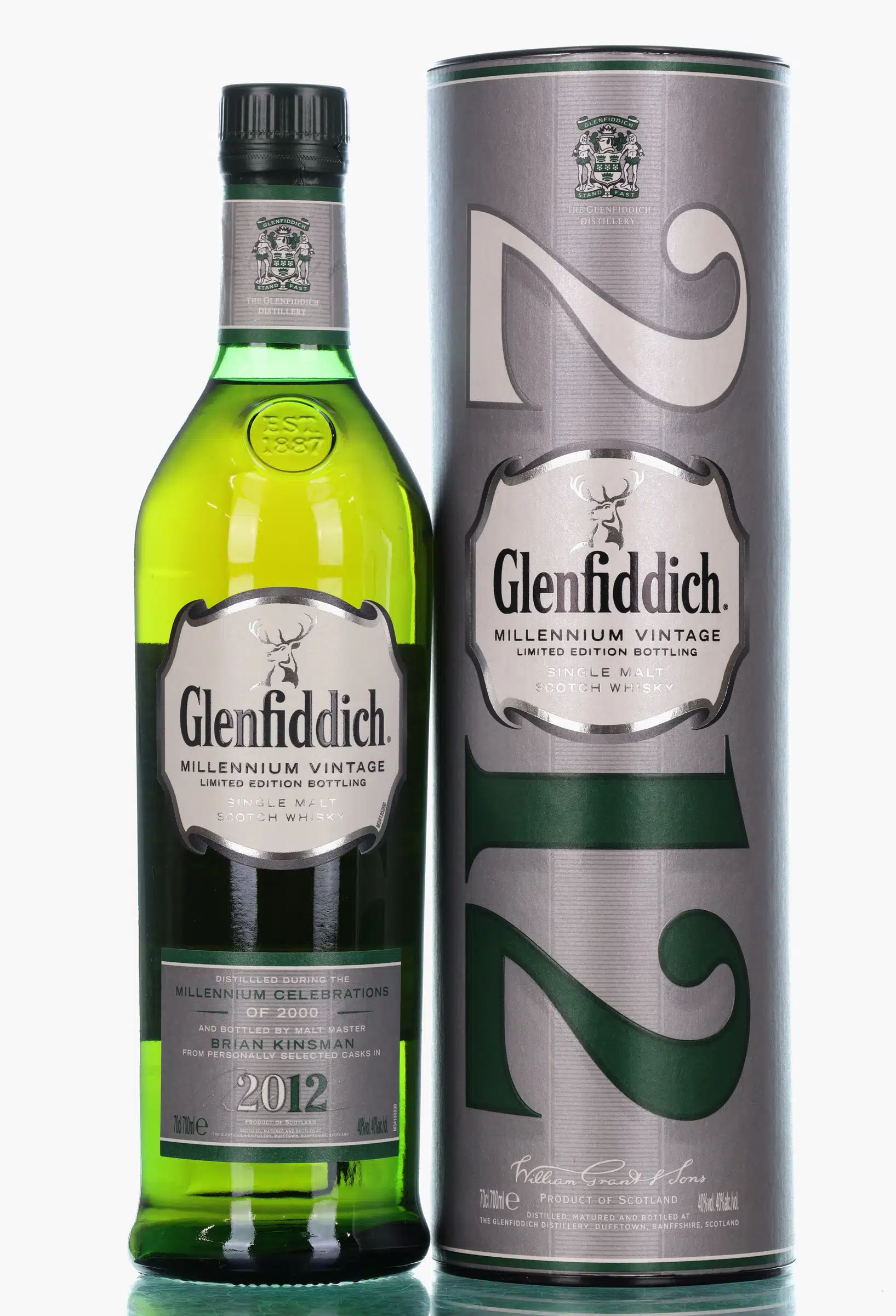 Glenfiddich Millennium Vintage 12 Year Old, Bourbon Cask, 2012, 40% whisky bottle