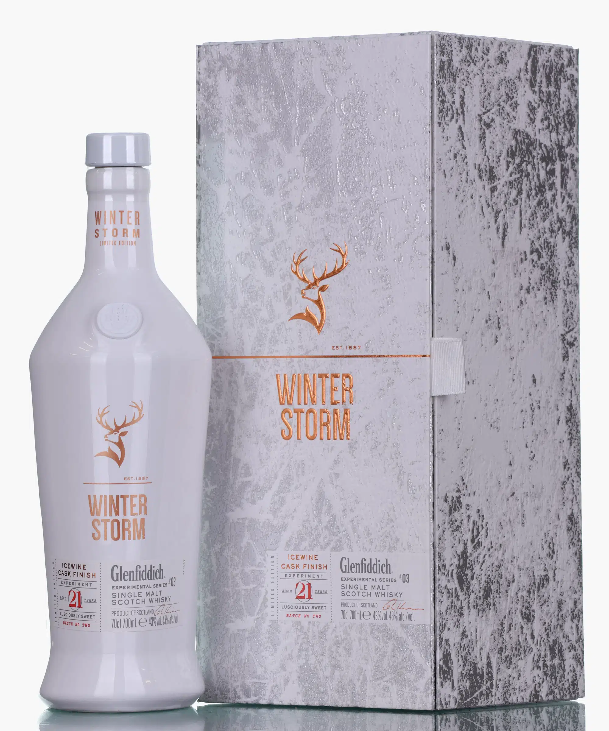 Glenfiddich Winter Storm Experimental Series #03 21 Year Old, Icewine Cask, Batch No. Two, 43% whisky bottle