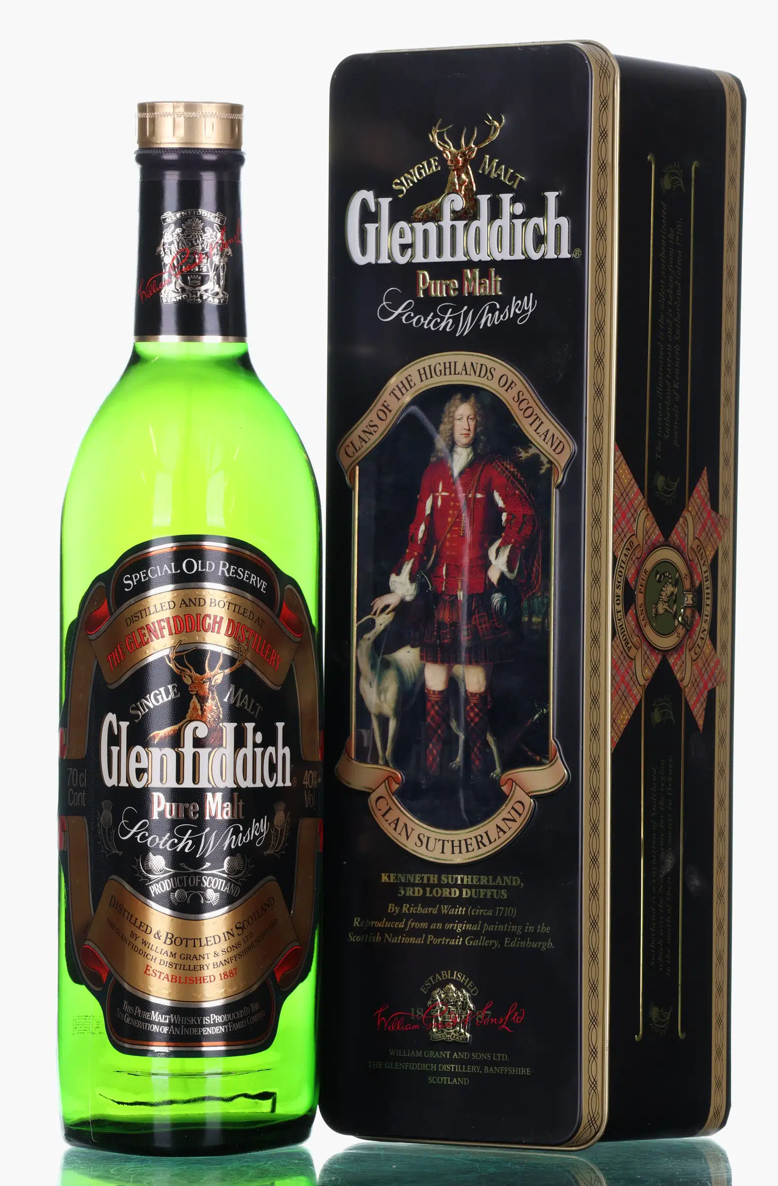 Glenfiddich Special Reserve Pure Malt Clan of Sutherland, 40% whisky bottle
