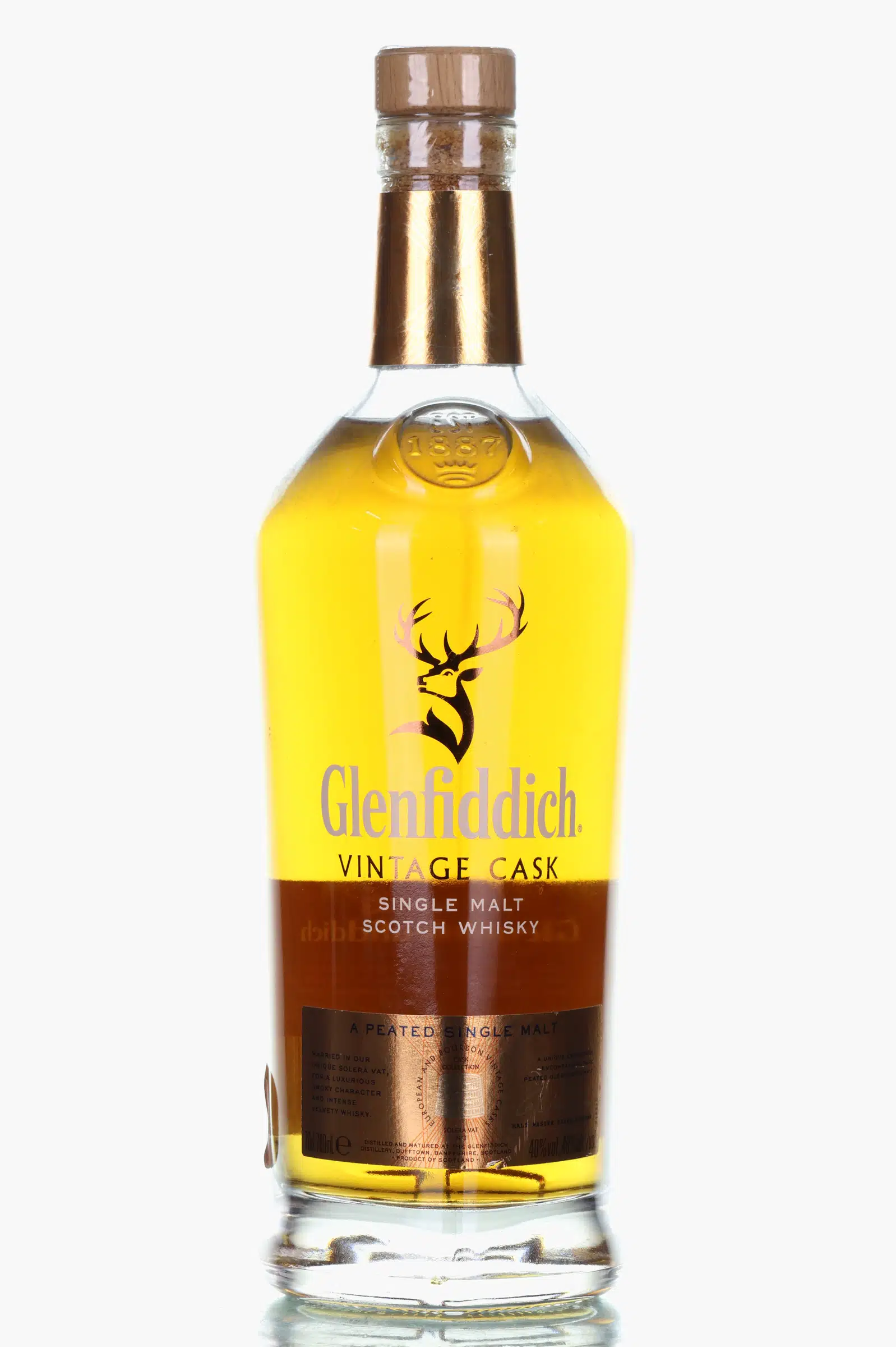 Glenfiddich Vintage Cask, European Oak & Bourbon Cask, 40% whisky bottle