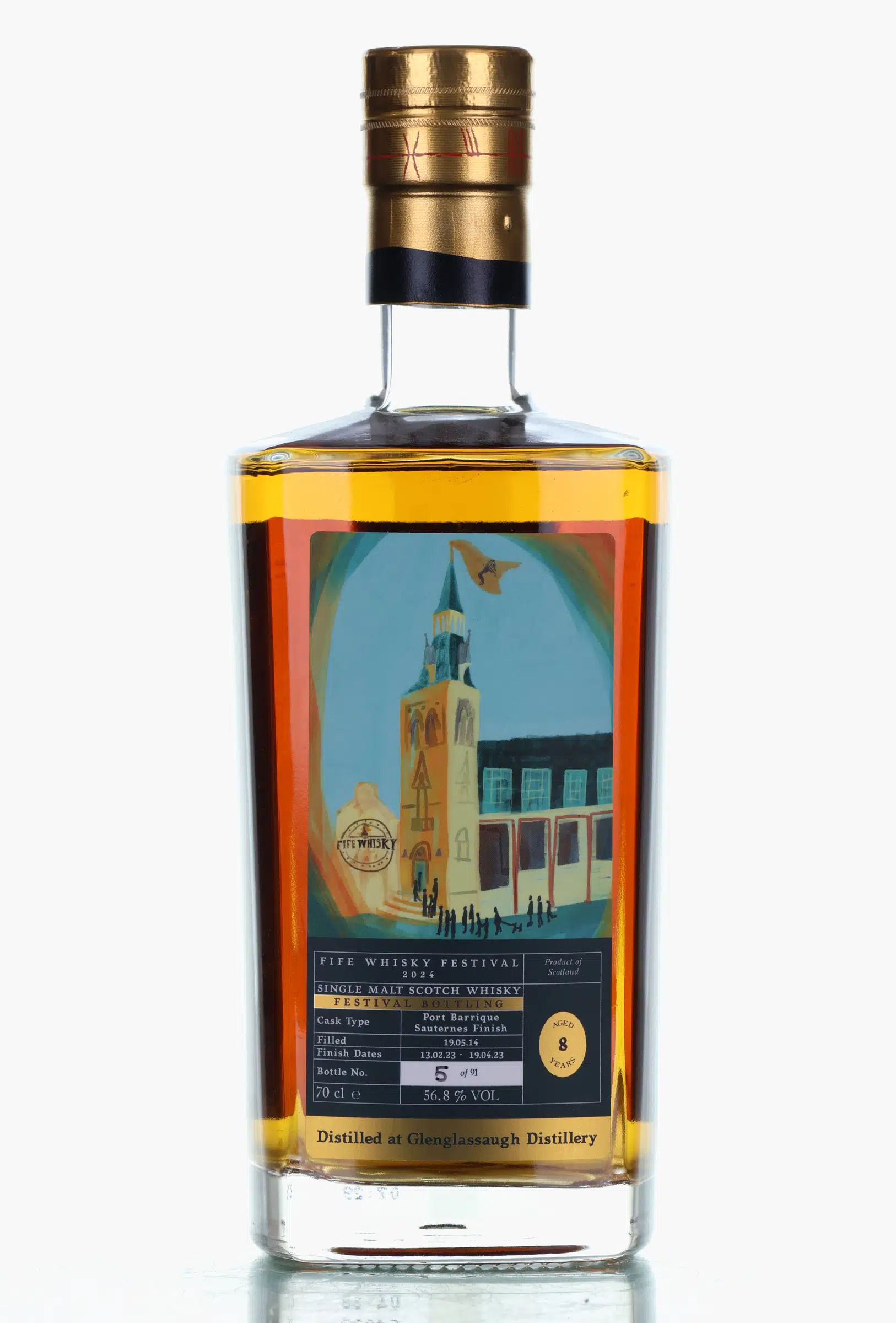 Glenglassaugh 8 Year Old, Port & Sauternes Cask, 2014, Fib Whisky Ltd., 56.8% whisky bottle