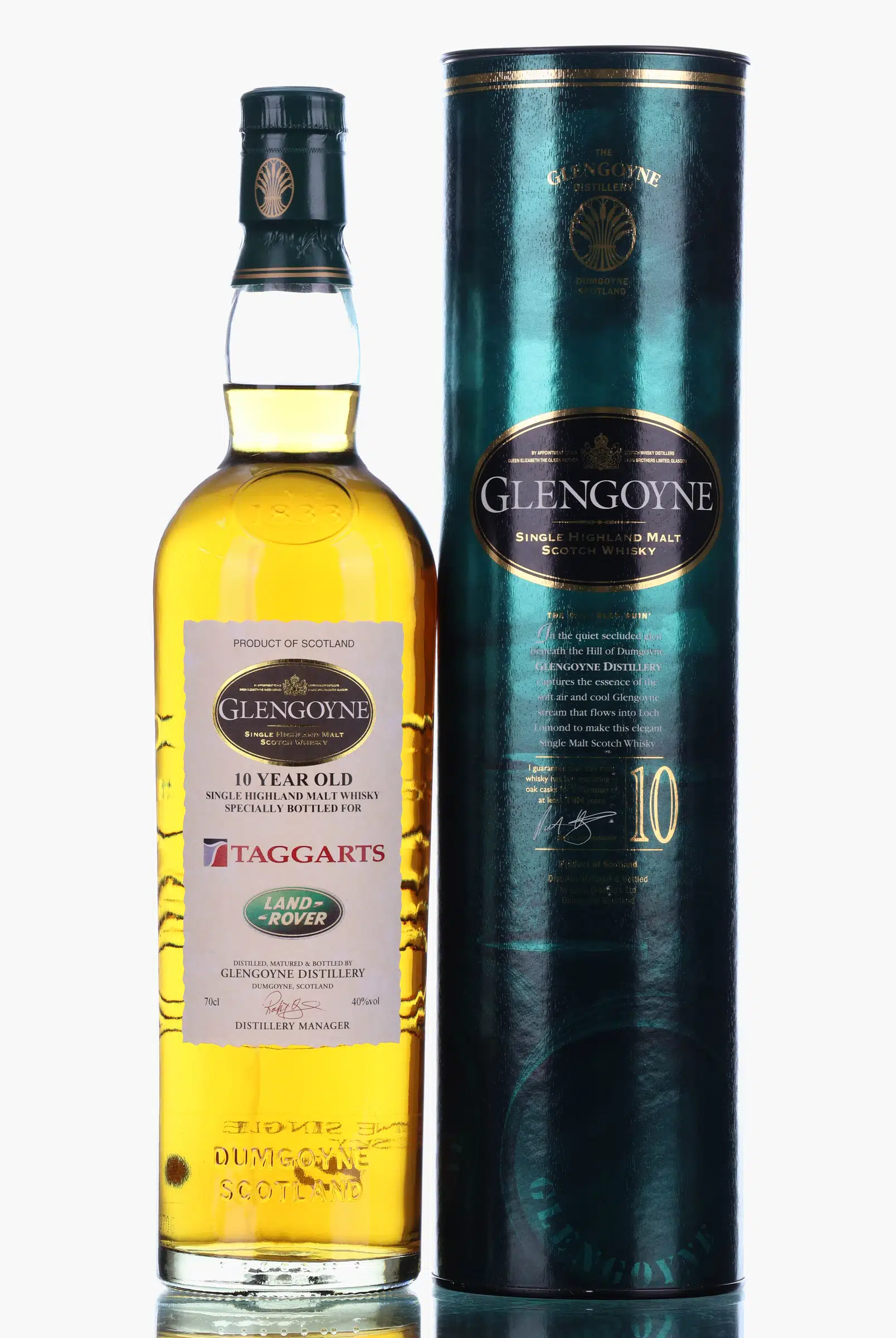 Glengoyne Taggarts Land Rover 10 Year Old, Sherry & Bourbon Cask, 40% whisky bottle
