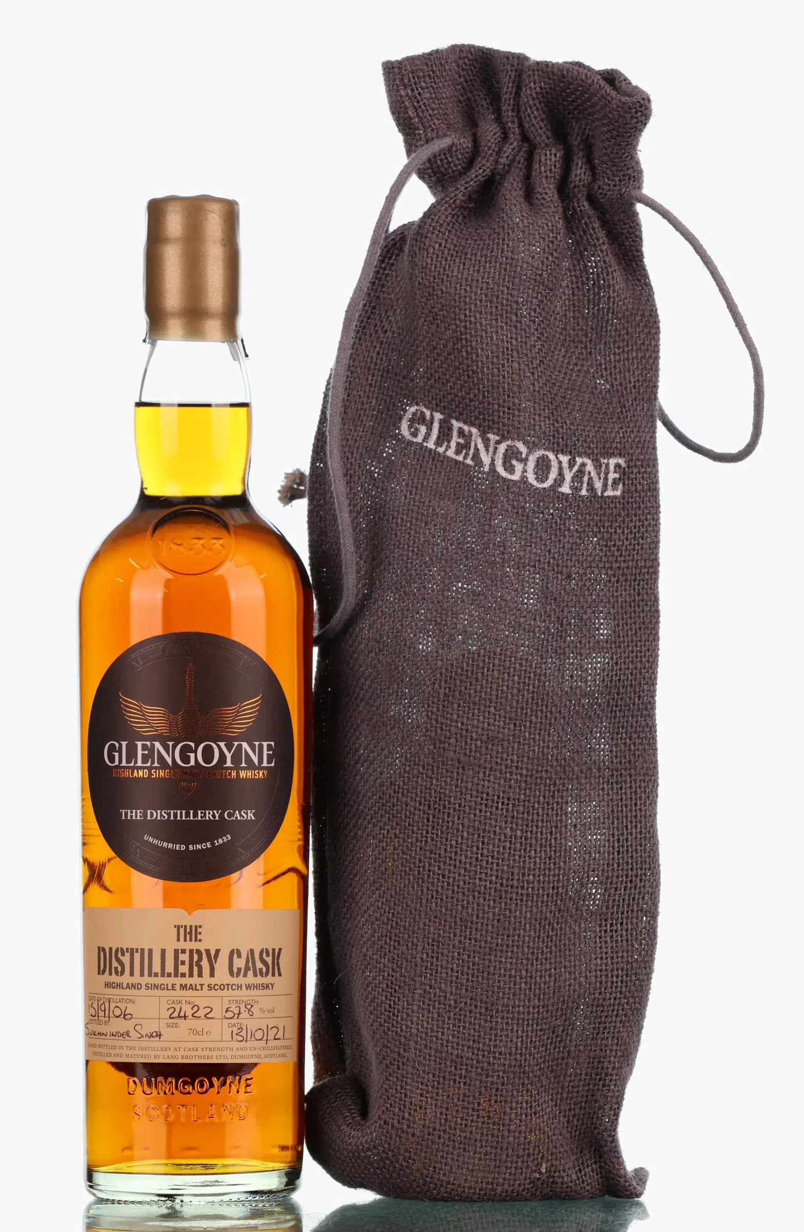 Glengoyne The Distillery Cask 15 Year Old, Cask #2422, 2021, 57.8% whisky bottle