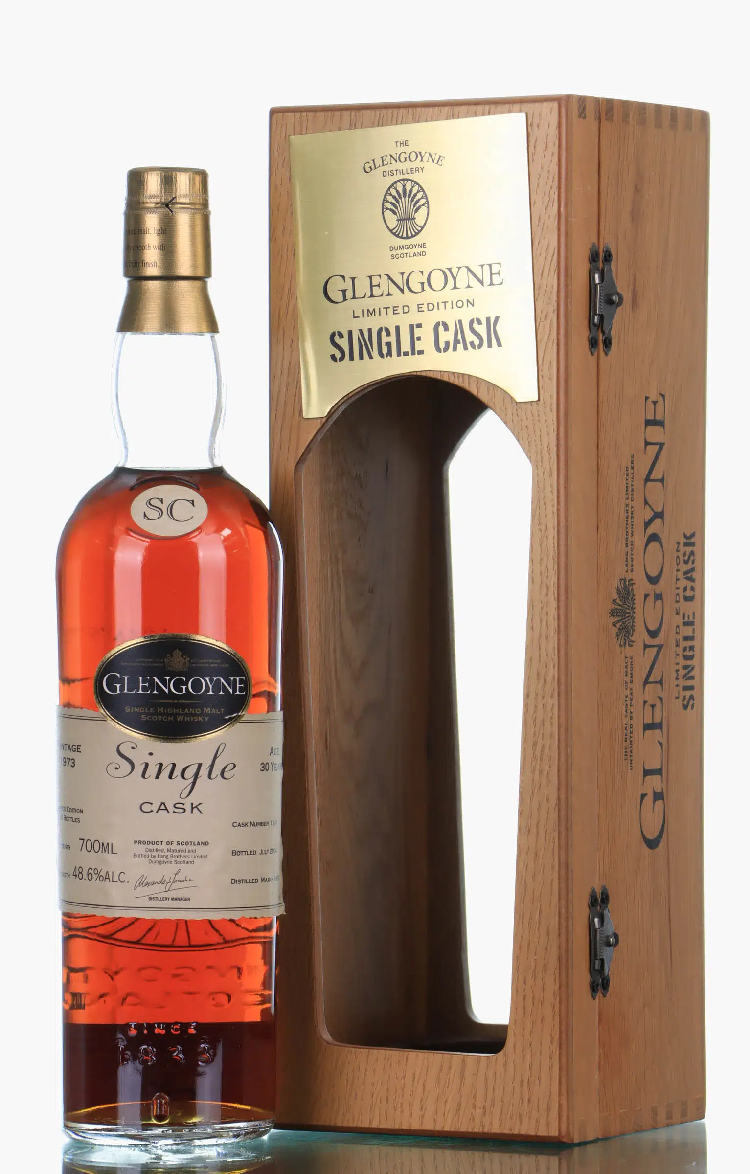 Glengoyne Single Cask 30 Year Old, Sherry Cask, Cask #1541, 2004, 48.6% whisky bottle