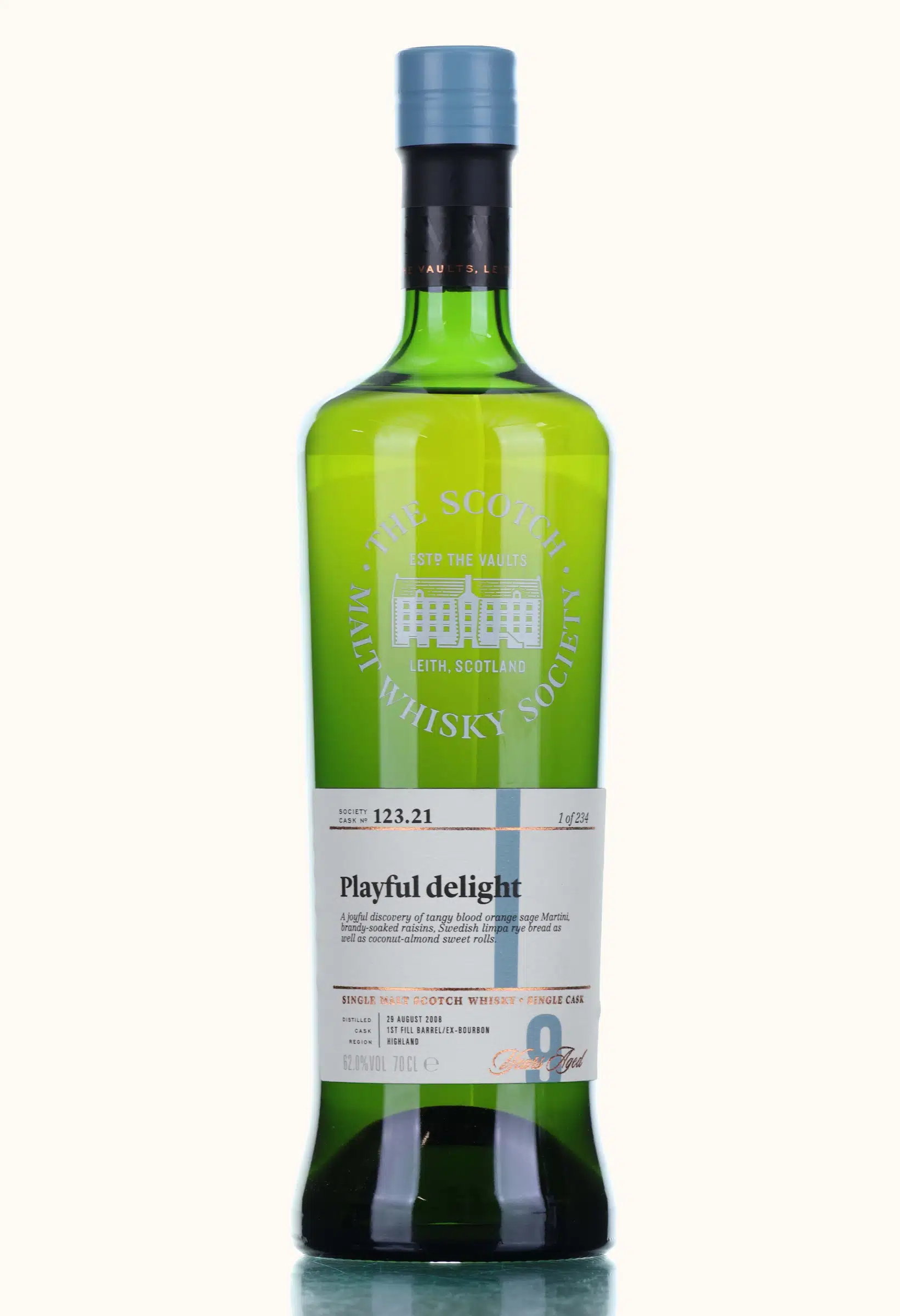 Glengoyne Playful Delight 9 Year Old, Ex-bourbon Cask, Cask #123.21, 2008, The Scotch Malt Whisky Society, 62% whisky bottle