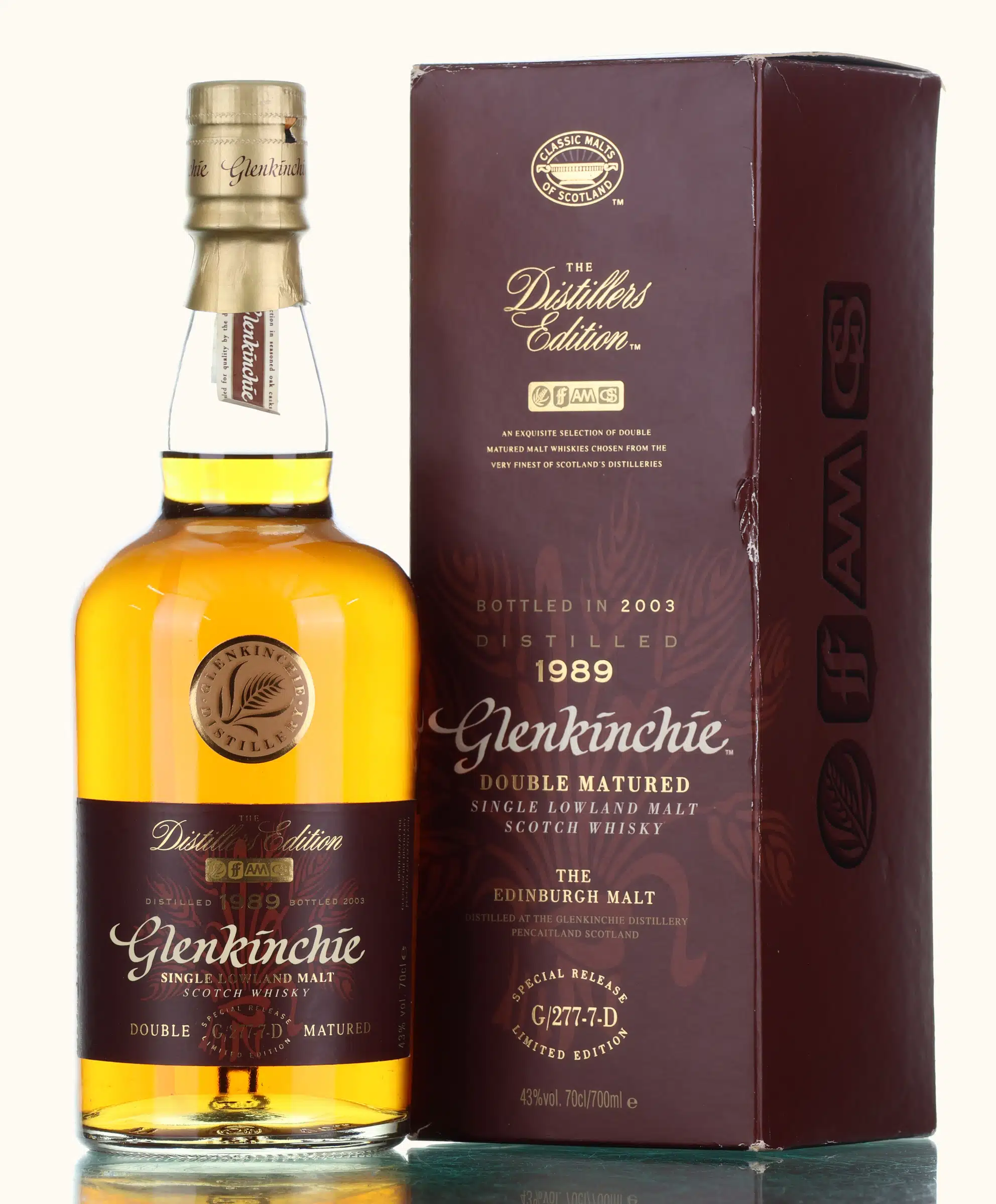 Glenkinchie The Distillers Edition 13 Year Old, Amontillado Sherry Cask, Cask #G/276-7-D, 2002, 43% whisky bottle