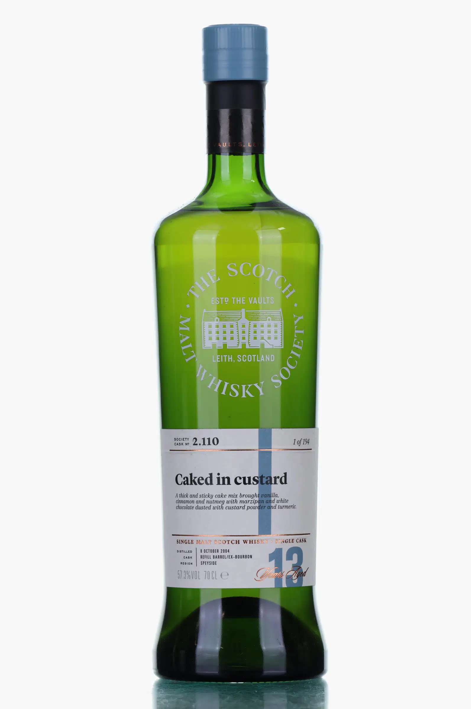 Glenlivet Caked in custard 13 Year Old, Bourbon Cask, Cask #2.110, 2004, The Scotch Malt Whisky Society, 57.3% whisky bottle
