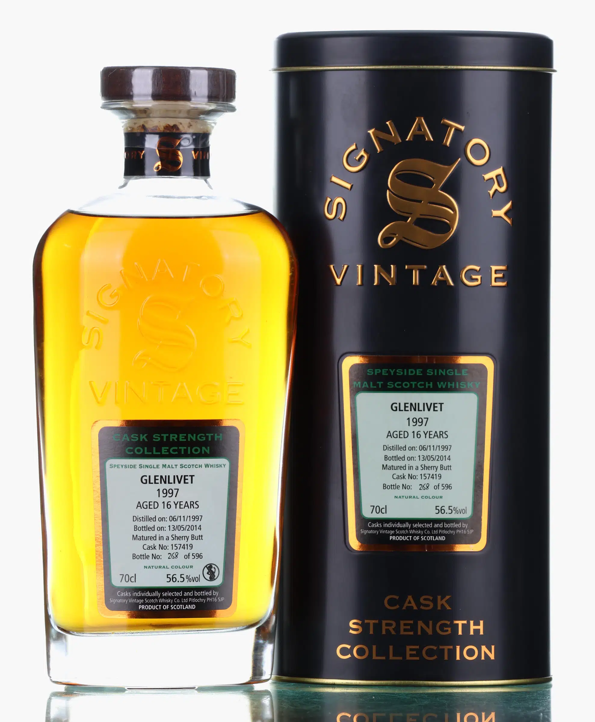 Glenlivet Cask Strength Collection 16 Year Old, Sherry Cask, Cask #157419, 1997, Signatory Vintage, 56.5%