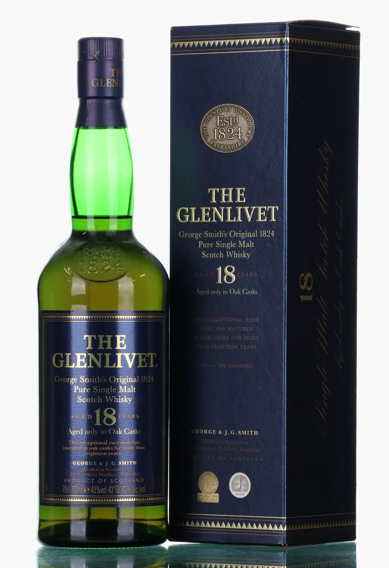Glenlivet 18 Year Old Batch Reserve, American Oak & Sherry Cask, 40% whisky bottle