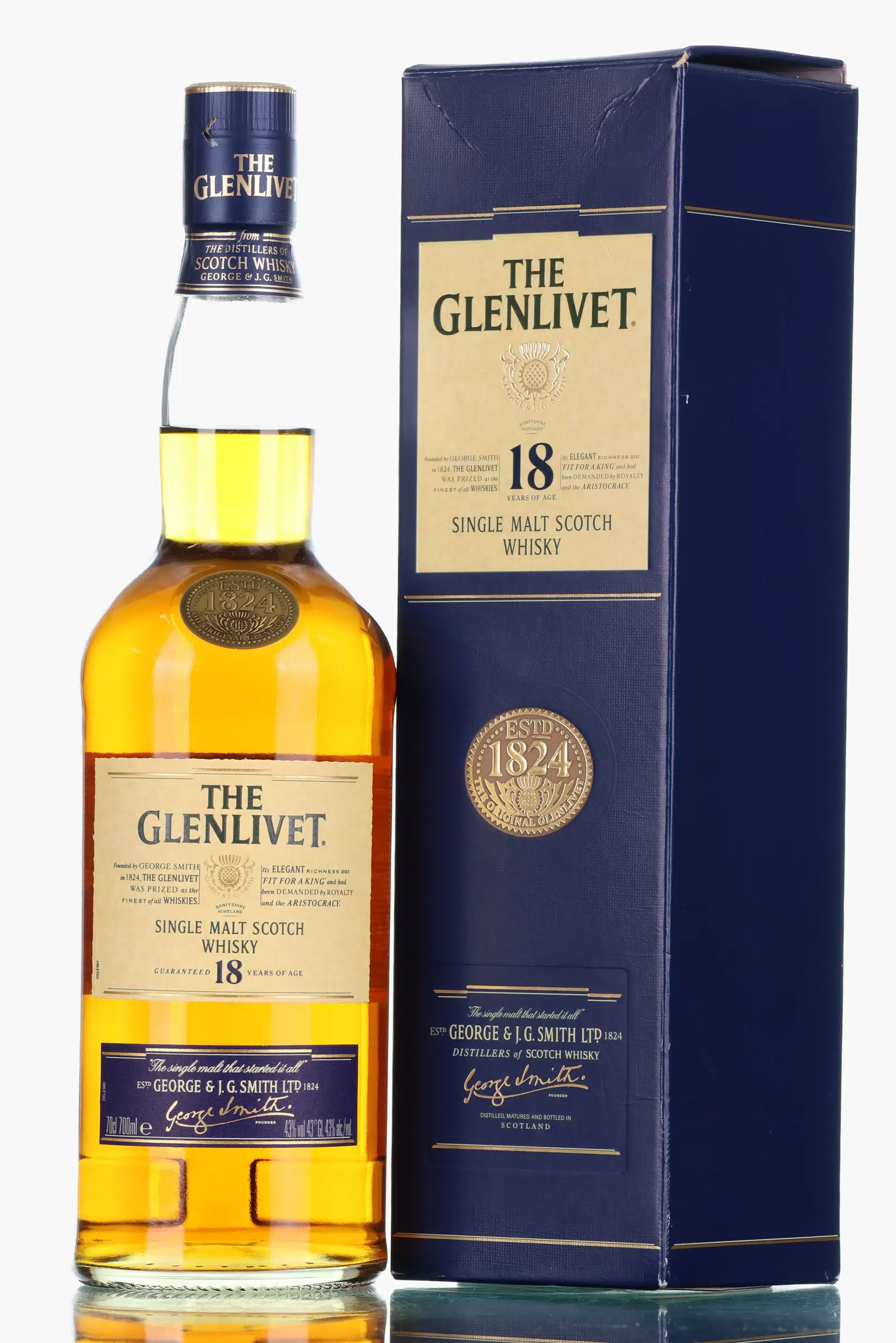 Glenlivet 18 Year Old, American Oak & Sherry Cask, 2008, 43% whisky bottle