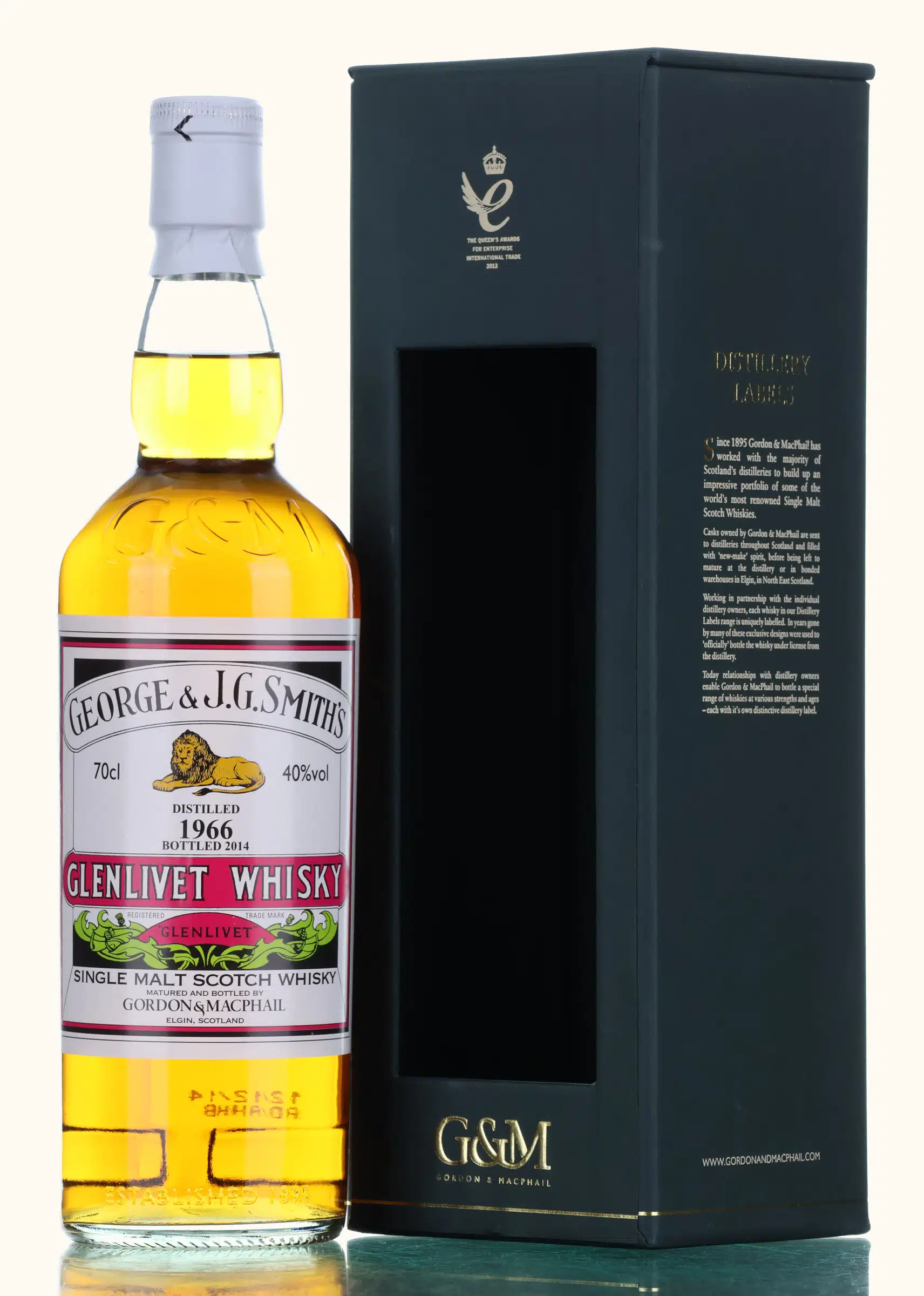 Glenlivet 1966 Gordon & MacPhail 48 Year Old, Refill Sherry Hogsheads Cask, 1966, Gordon & MacPhail, 40% whisky bottle