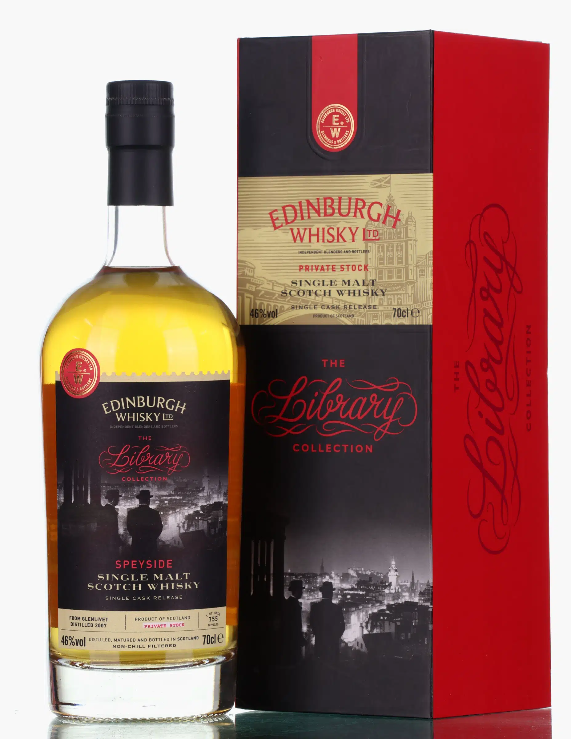 Glenlivet The Library Collection 8 Year Old, Sherry Cask, 2007, Edinburgh Whisky Ltd, 46% whisky bottle