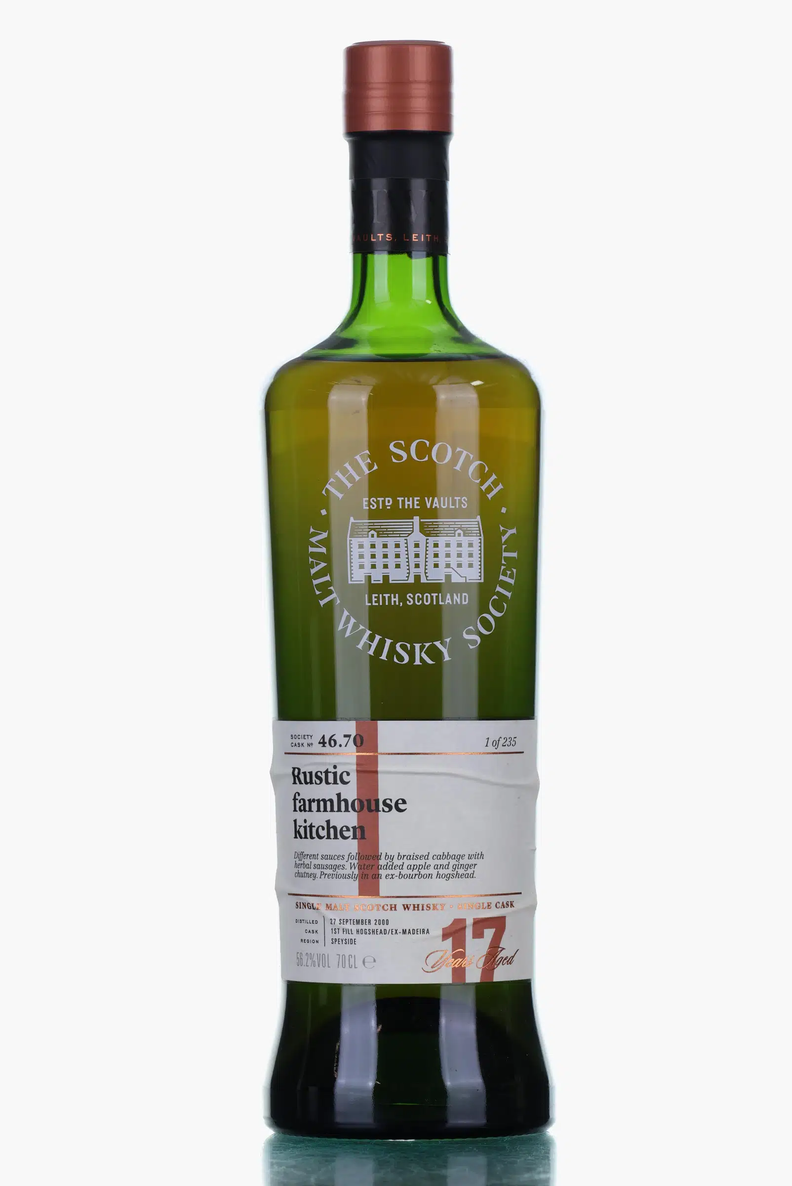 Glenlossie Rustic Farmhouse Kitchen 17 Year Old, Madeira Cask, Cask #46.70, 2000, The Scotch Malt Whisky Society, 56.2% whisky bottle