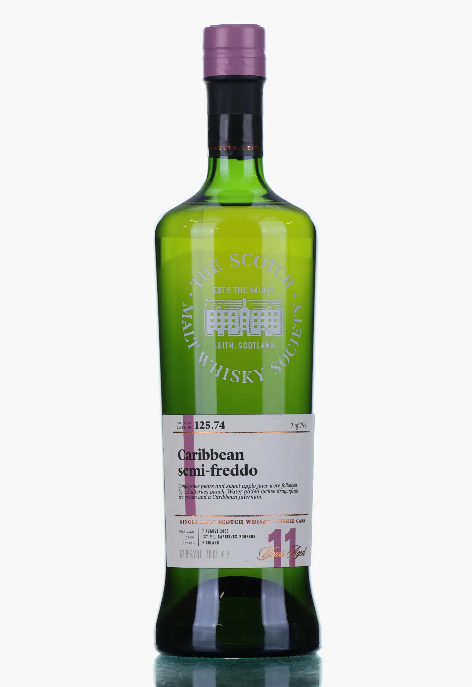 Glenmorangie Caribbean Semi-Freddo 11 Year Old, Bourbon Cask, Cask #125.74, 2005, The Scotch Malt Whisky Society, 57.9%