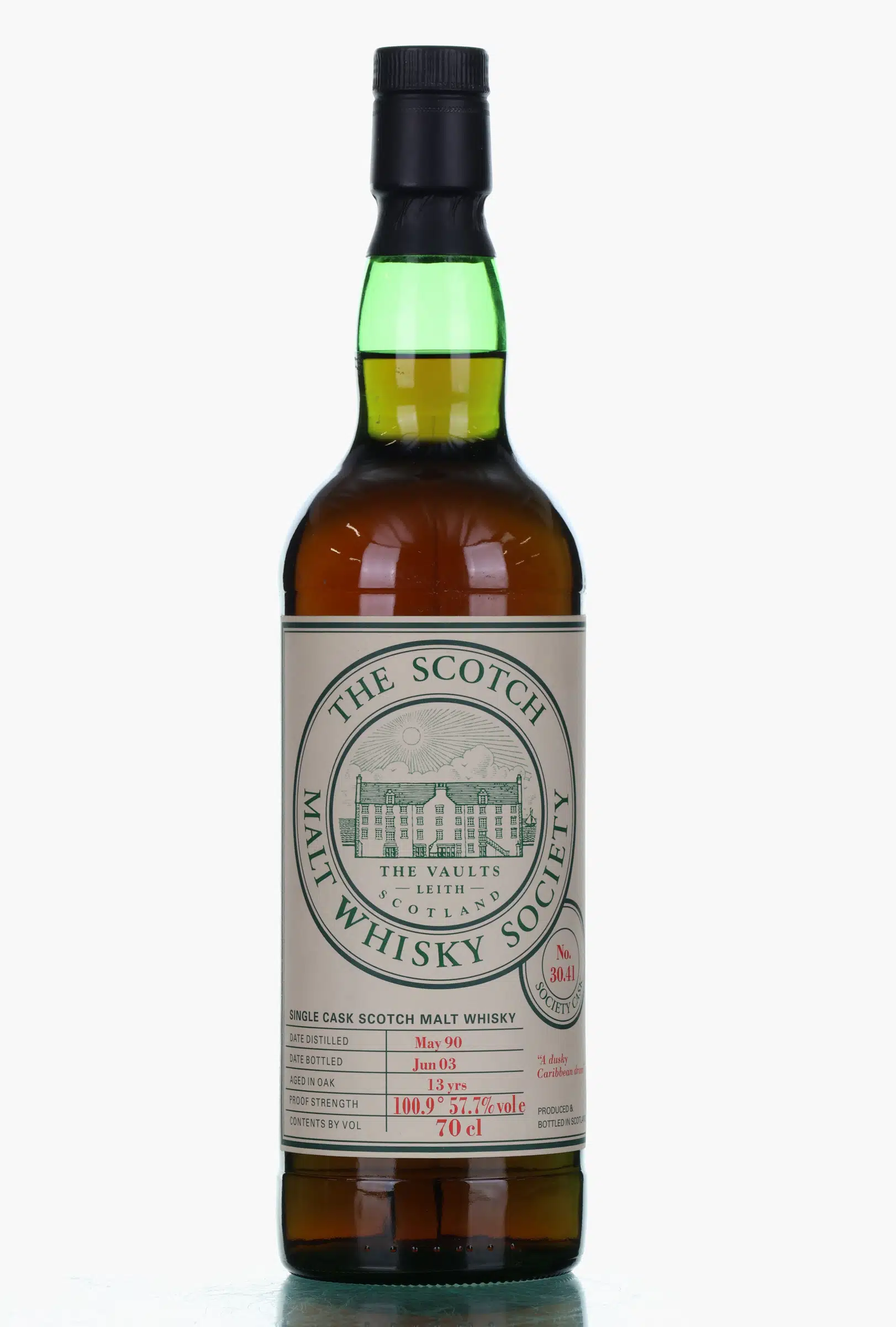 Glenrothes A Dusky Caribbean Dawn 13 Year Old, 1990, Scotch Malt Whisky Society, 57.7% whisky bottle