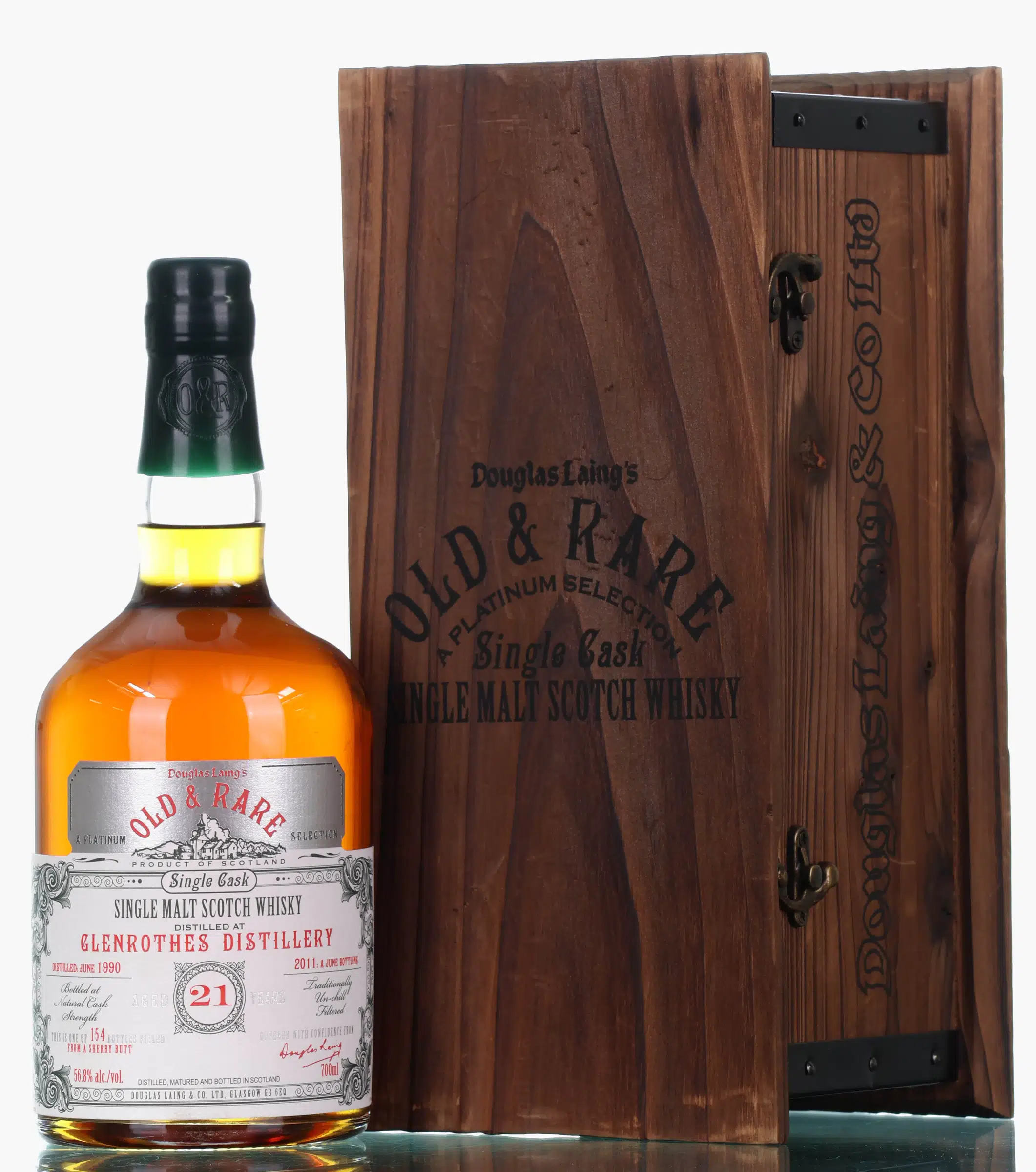 Glenrothes Old & Rare Platinum Selection 21 Year Old, Sherry Cask, 1990, Douglas Laing, 56.8% whisky bottle